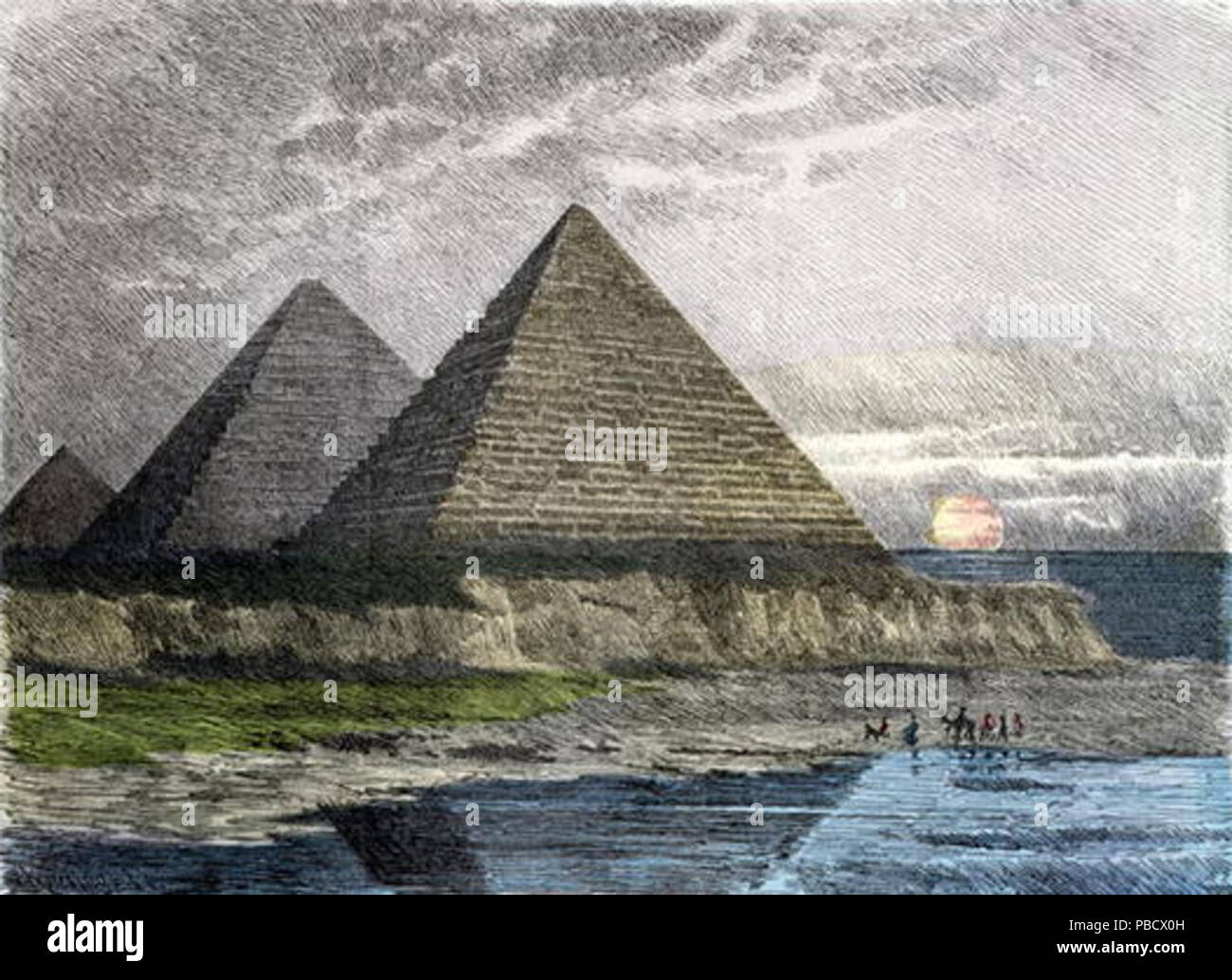 1238 pyramides de Gizeh par Fedinand Knab (1886) Banque D'Images