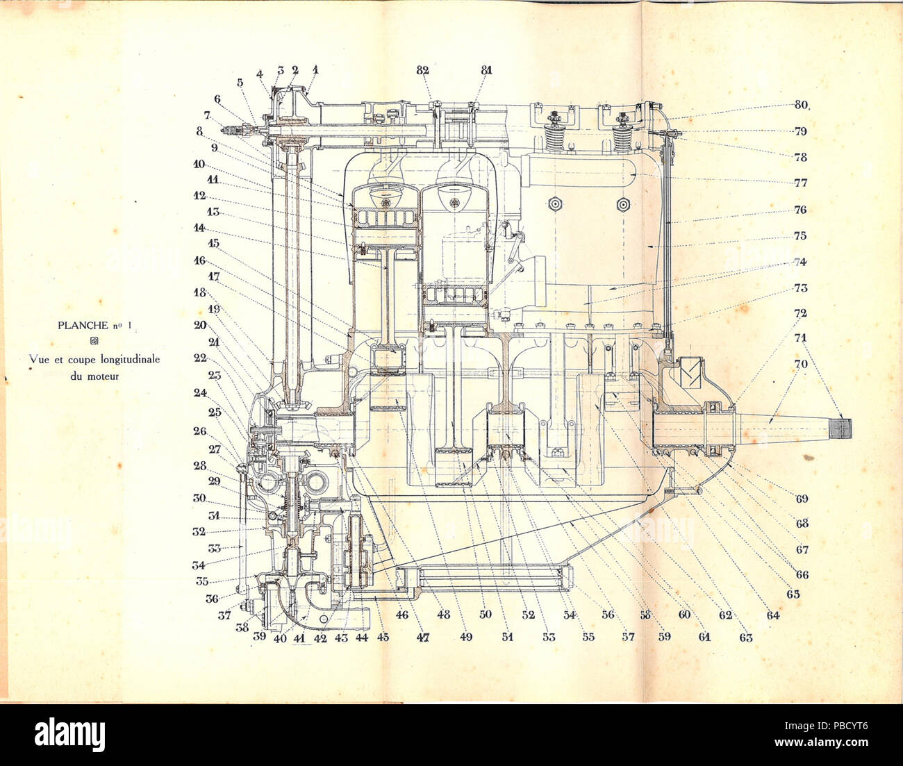 1253 Renault 190 CH1 dessin partie latérale Banque D'Images