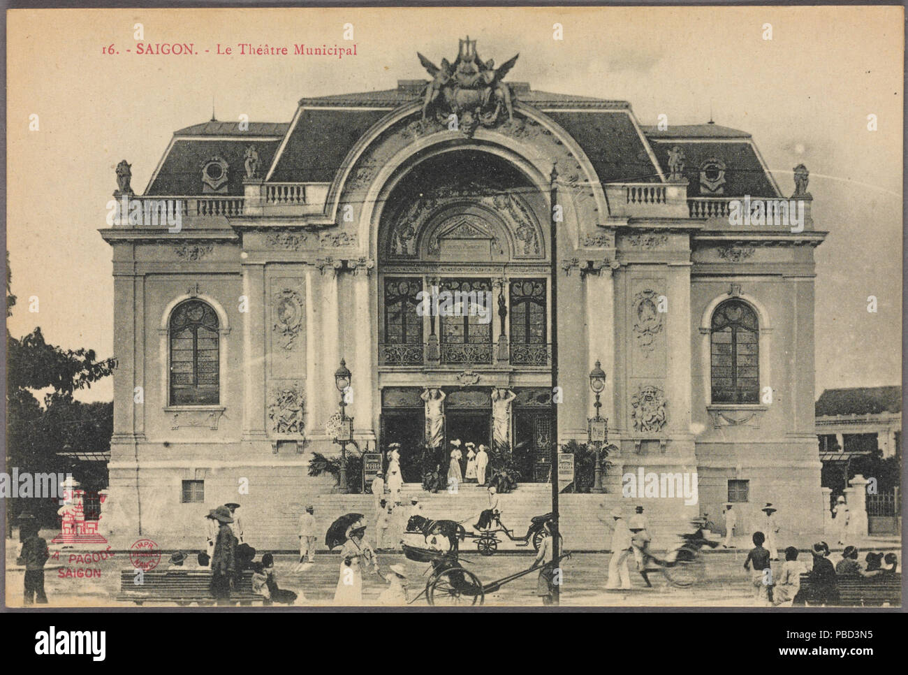 1283 Saigon. Le Théâtre Municipal (NYPL Hadès-2360002-4044767) Banque D'Images