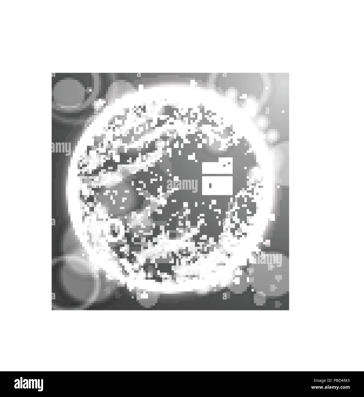 Abstract 3d allumé Mesh déformé Sphere . En Néon . Technologie futuriste Élément HUD . Élégant détruit . Big Data Visualisation . Illustration de Vecteur