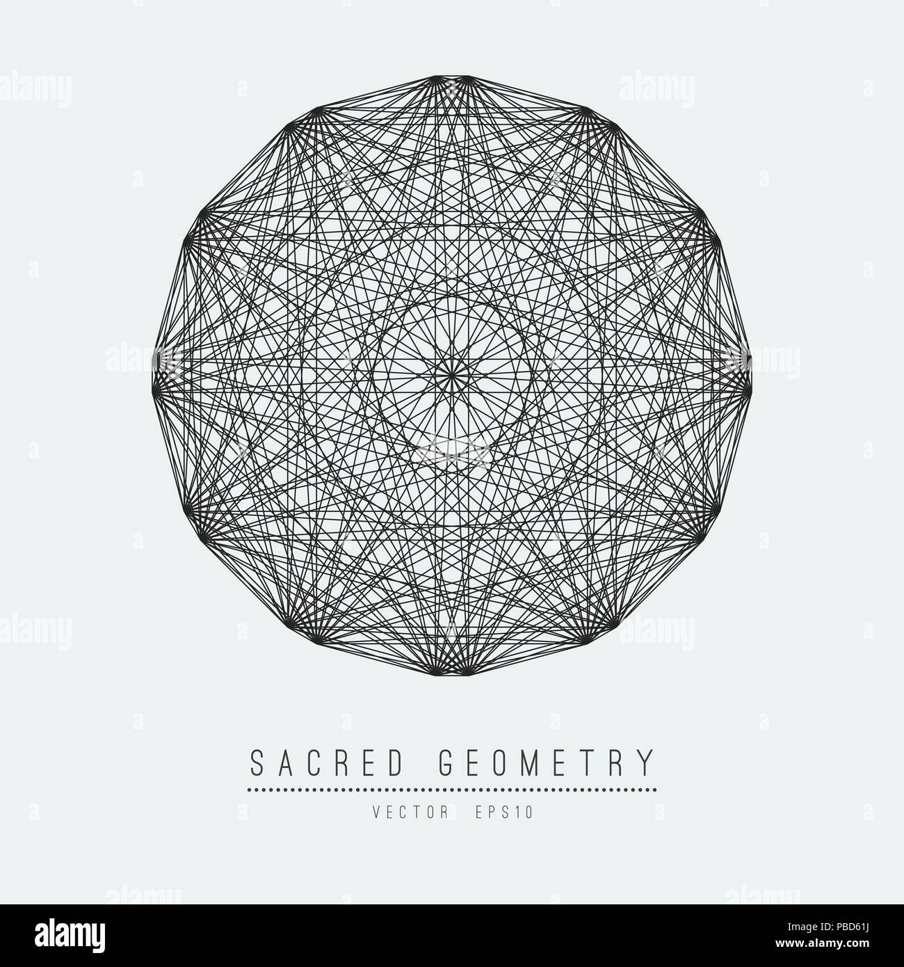 La géométrie sacrée élément du vecteur ligne Fleur de vie . Vector illustration . Illustration de Vecteur