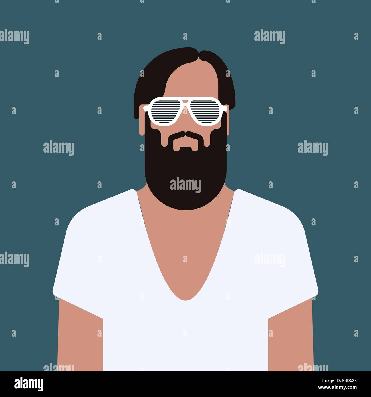 Télévision homme hipster caractère . Vector illustration . Illustration de Vecteur