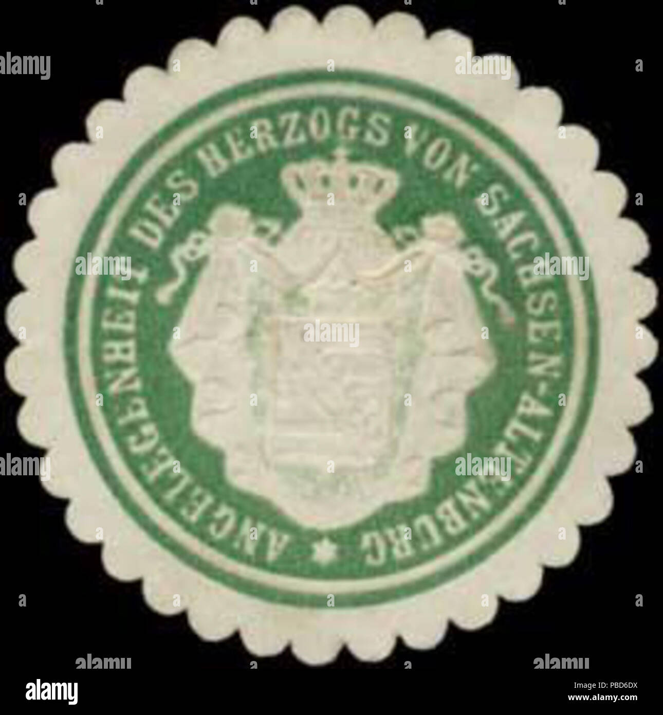 1324 Siegelmarke Angelegenheit des Herzogs von Sachsen-Altenburg W0350332 Banque D'Images