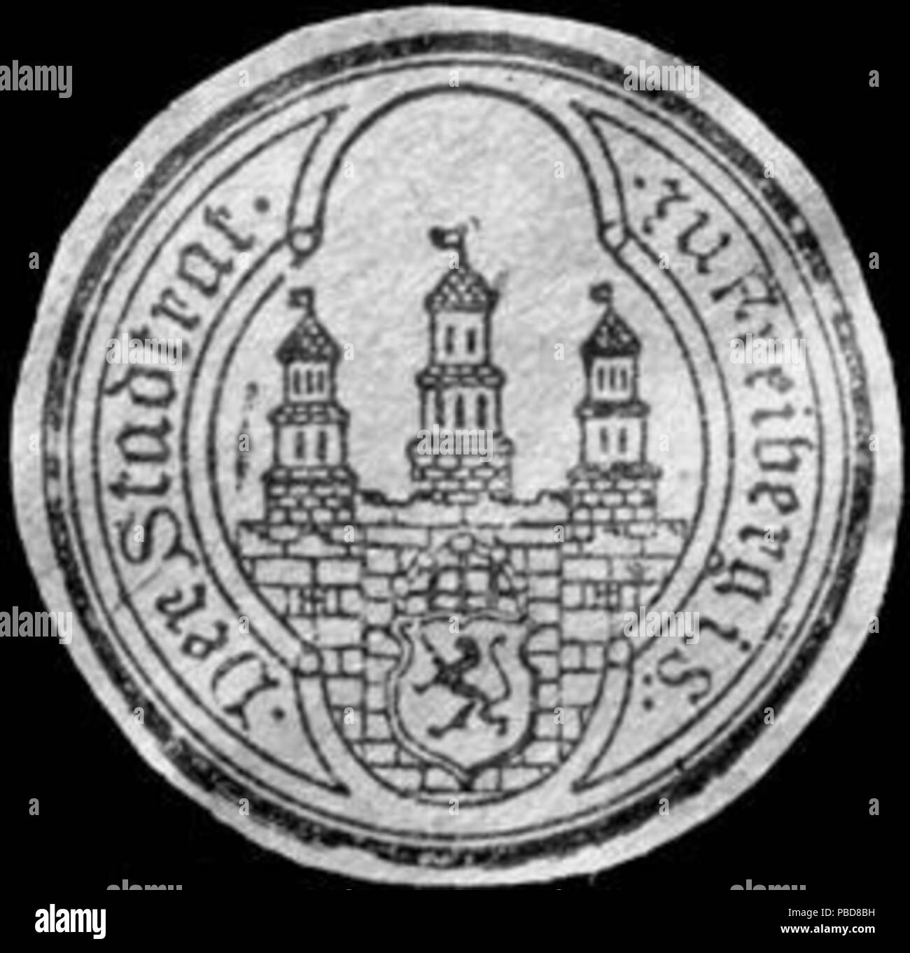 1345 Siegelmarke Der Stadtrat zu Freiberg en Saxe W0221611 Banque D'Images