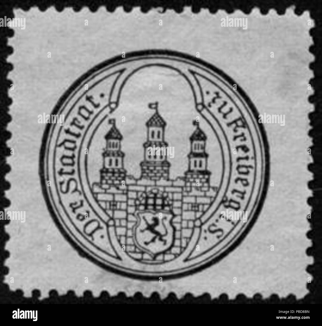 1345 Siegelmarke Der Stadtrat zu Freiberg en Saxe W0228965 Banque D'Images