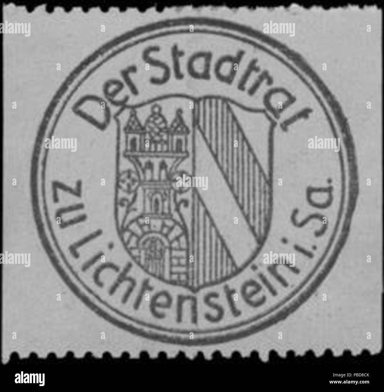 1345 Siegelmarke Der Stadtrat zu Lichtenstein dans Sachsen W0338631 Banque D'Images