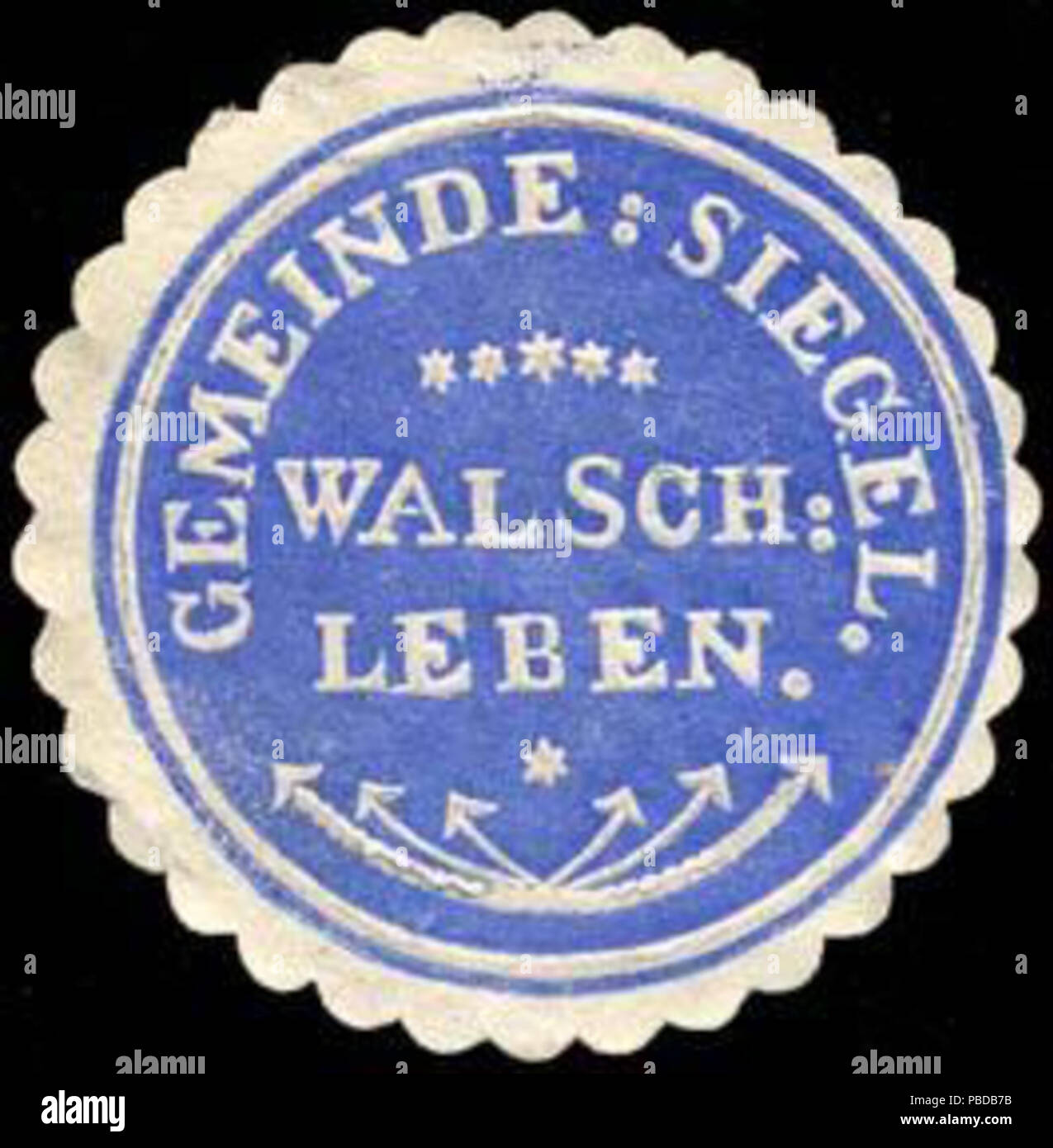 1375 Siegelmarke Gemeinde Siegel Walschleben W0235357 Banque D'Images