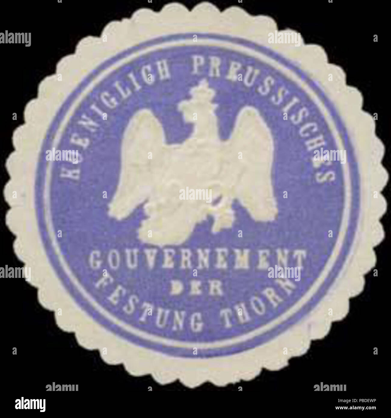 1425 Siegelmarke K.Pr. Gouvernement der Festung Thorn W0350600 Banque D'Images