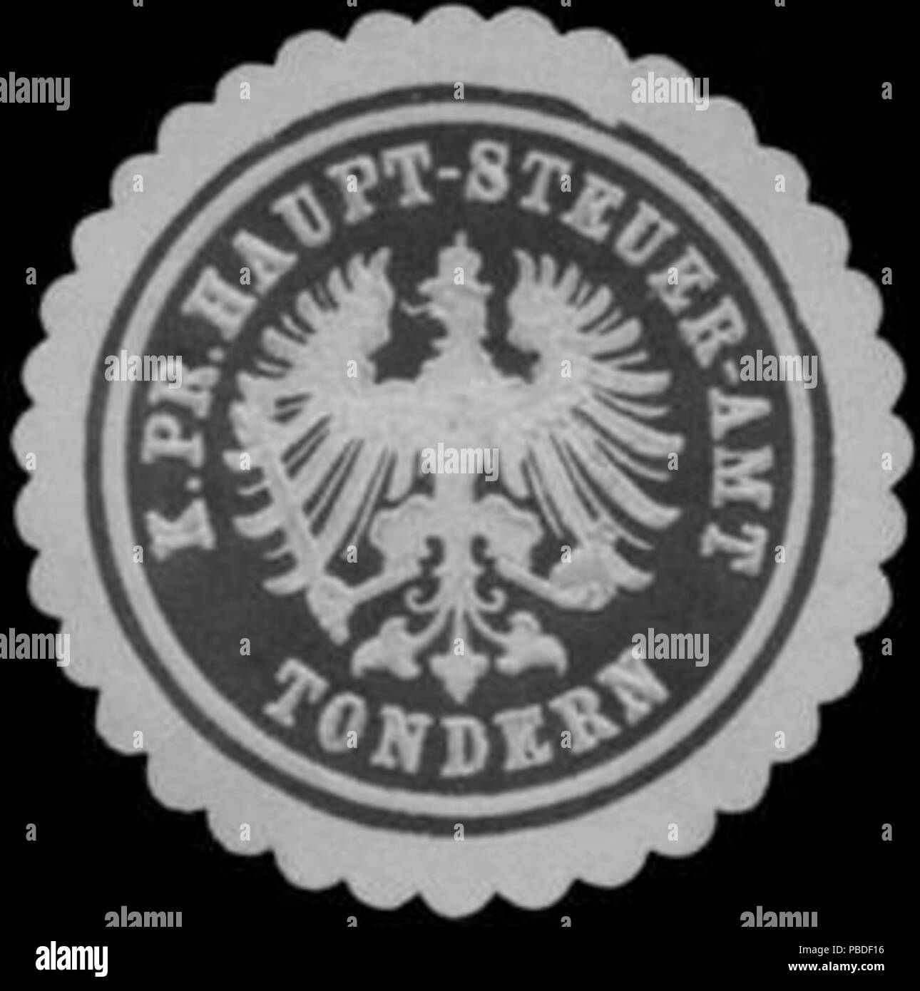 1425 Siegelmarke K.Pr. Haupt-Steuer-Amt Tondern W0338655 Banque D'Images