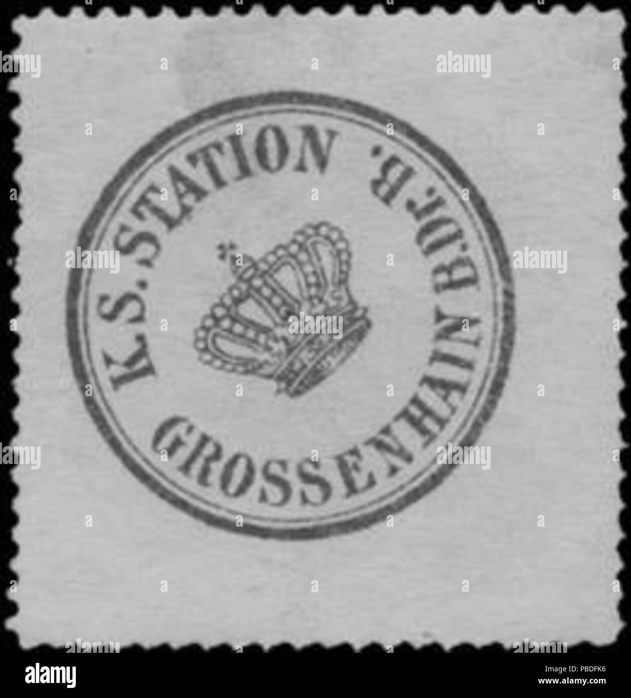1433 Siegelmarke K.S. Grossenhain Station W0368952 Banque D'Images