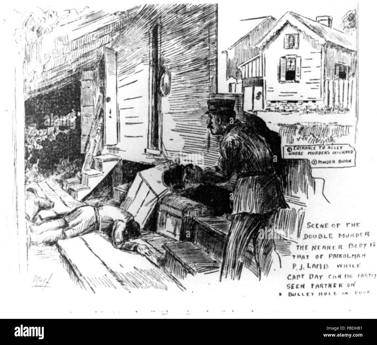 1293 Lieux d'un double meurtre Banque D'Images