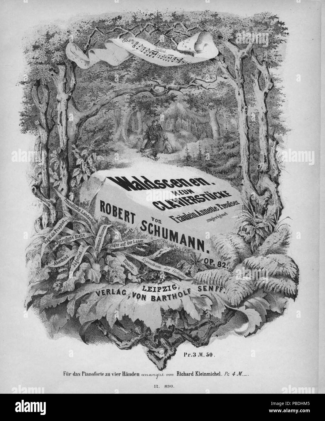 1296 Schumann, Waldscenen, Première édition Banque D'Images