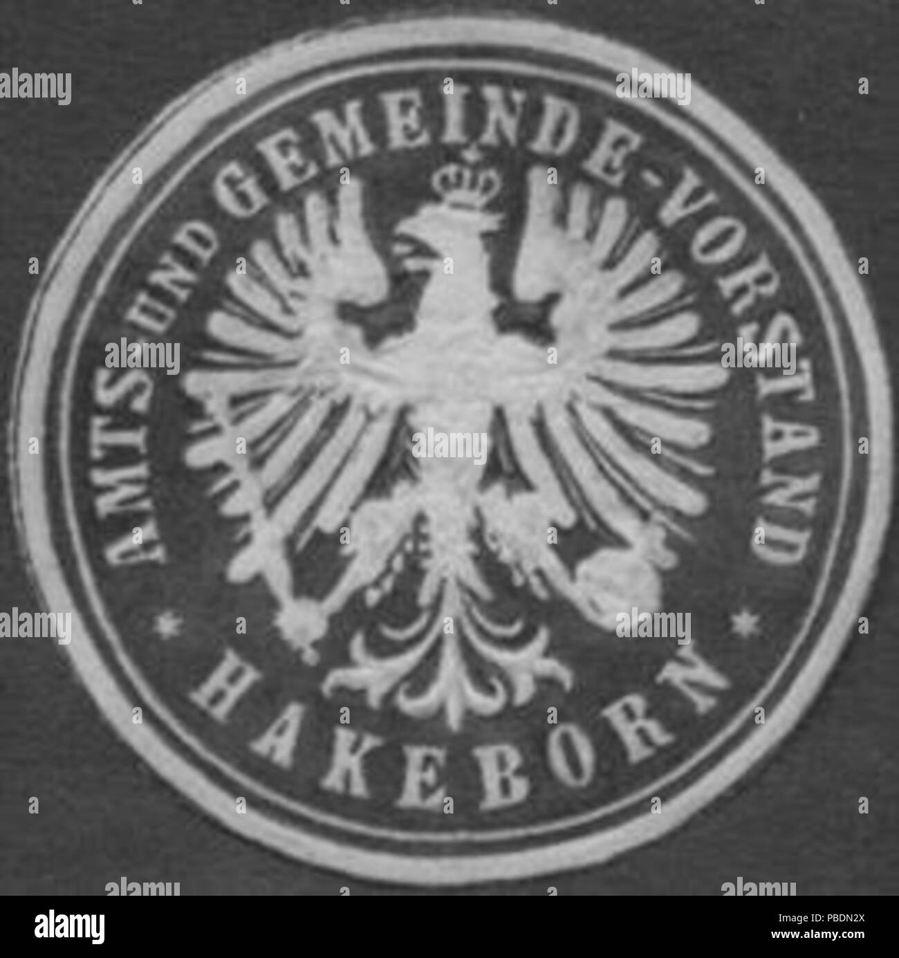 1323 Siegelmarke Gemeinde-Vorstand Hakeborn Amts- und W0383352 Banque D'Images