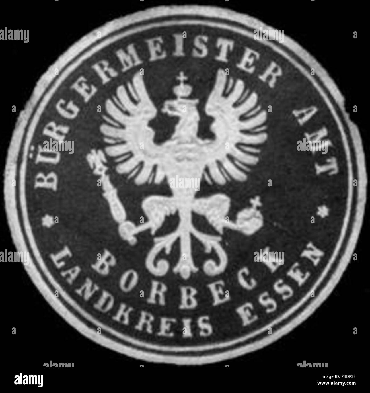 Briefverschlussmarke Haus aus Papier, welche seit ca. Von Behoerden Anwaelten, 1850, Notaren Firmen und zum verschliessen der Post verwendet wurde. 1328 Siegelmarke Bürgermeister Amt - Landkreis Essen Borbeck W0217182 Banque D'Images