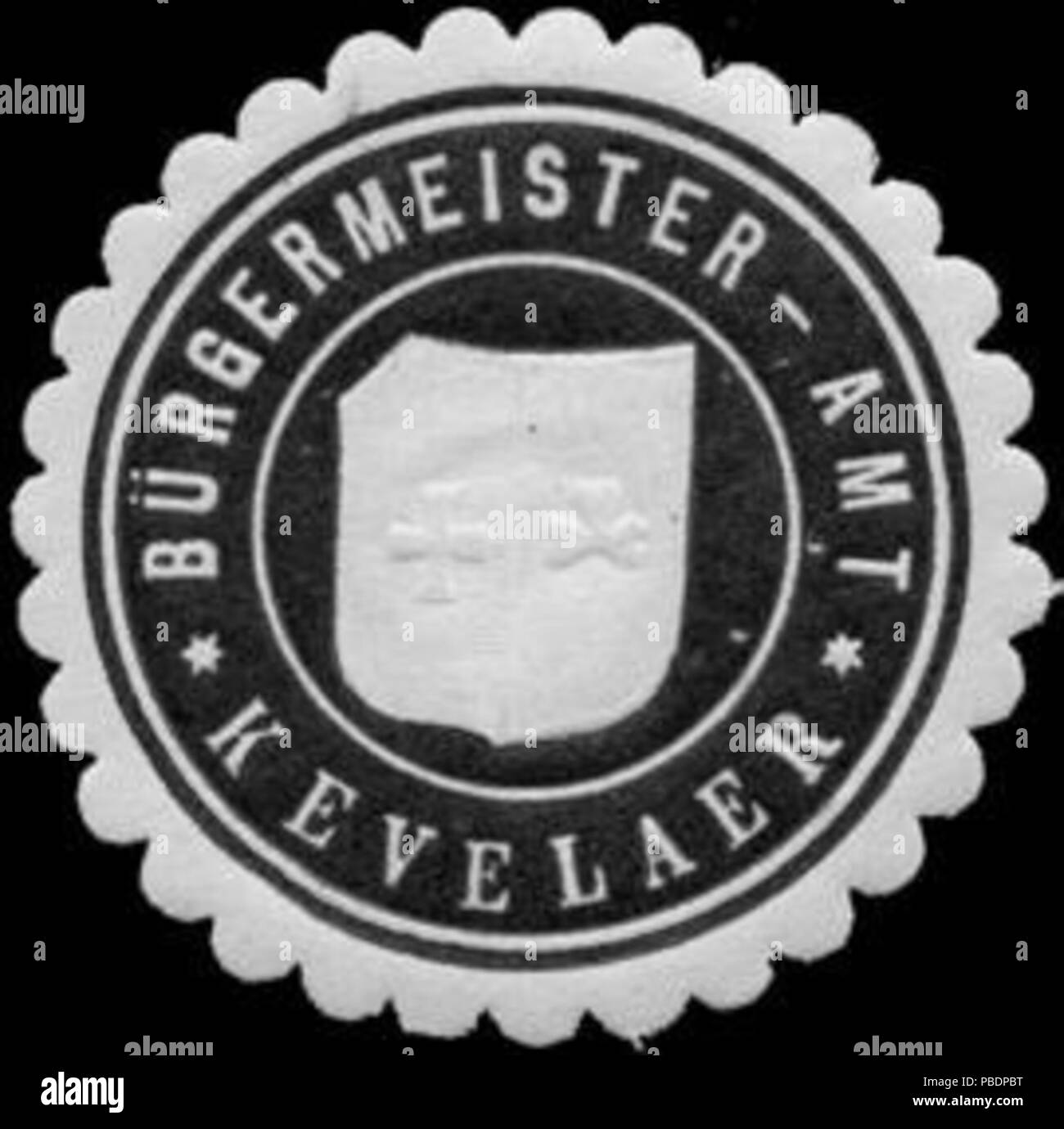 Briefverschlussmarke Haus aus Papier, welche seit ca. Von Behoerden Anwaelten, 1850, Notaren Firmen und zum verschliessen der Post verwendet wurde. 1329 Siegelmarke Bürgermeister-Amt Kevelaer W0312679 Banque D'Images