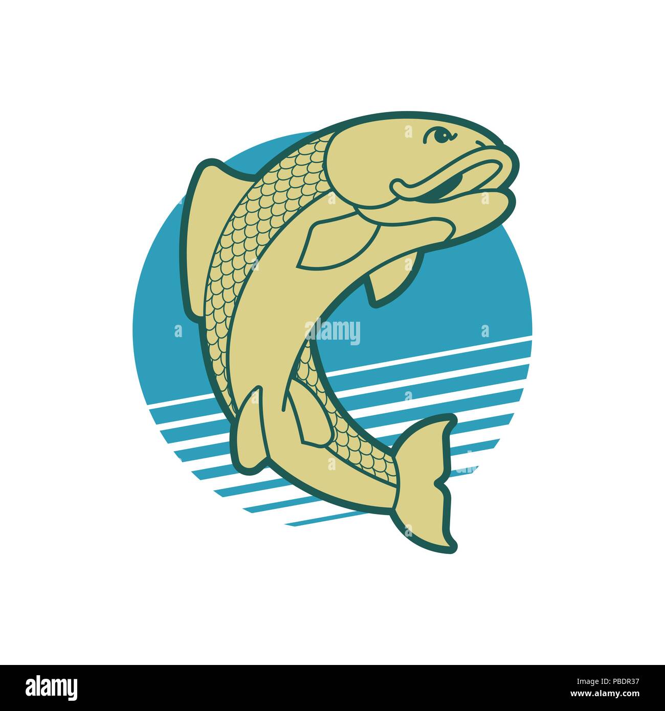 L'emblème du poisson. Club de pêche pêcheurs signe. Vector illustration Illustration de Vecteur