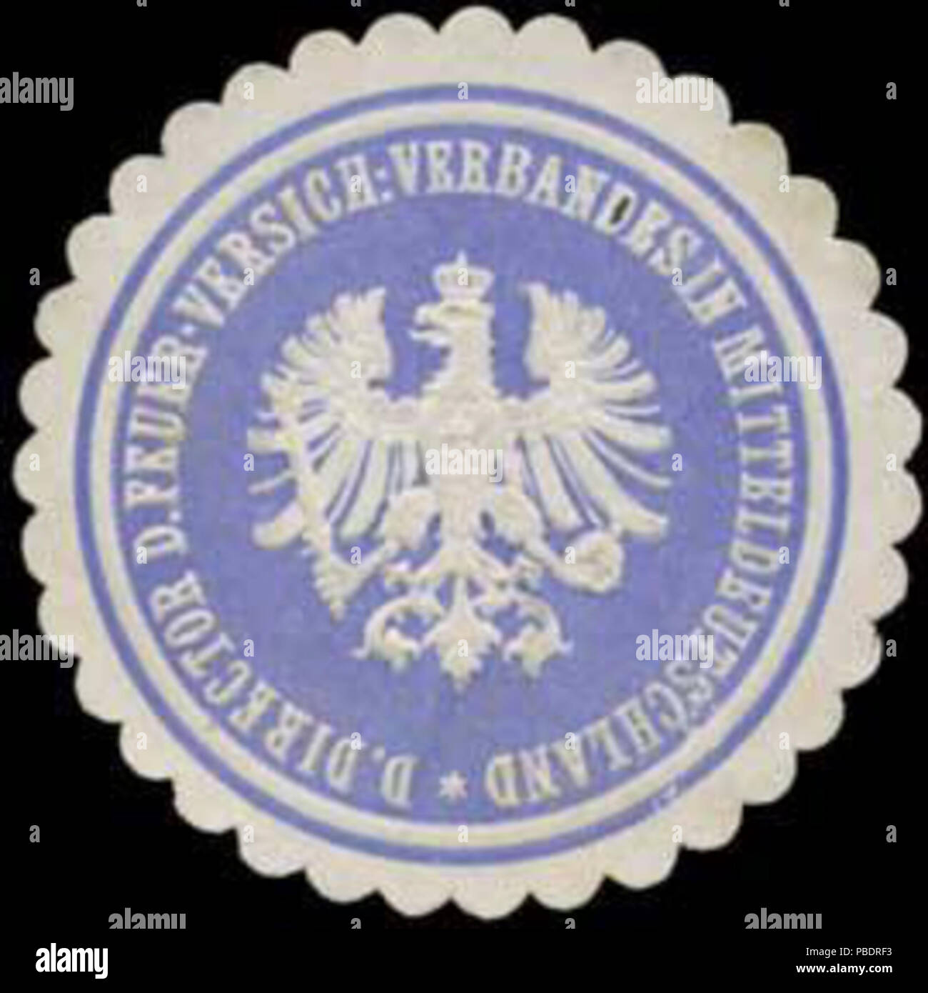1335 Siegelmarke Feuer-Versicherungs-Der Directeur des Verbandes Mitteldeutschland dans W0334805 Banque D'Images