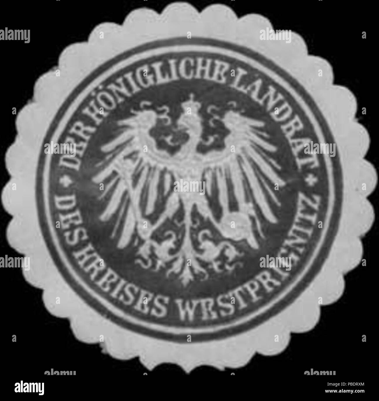 1337 Siegelmarke K. Der Landrat des Kreises Westprignitz W0393777 Banque D'Images