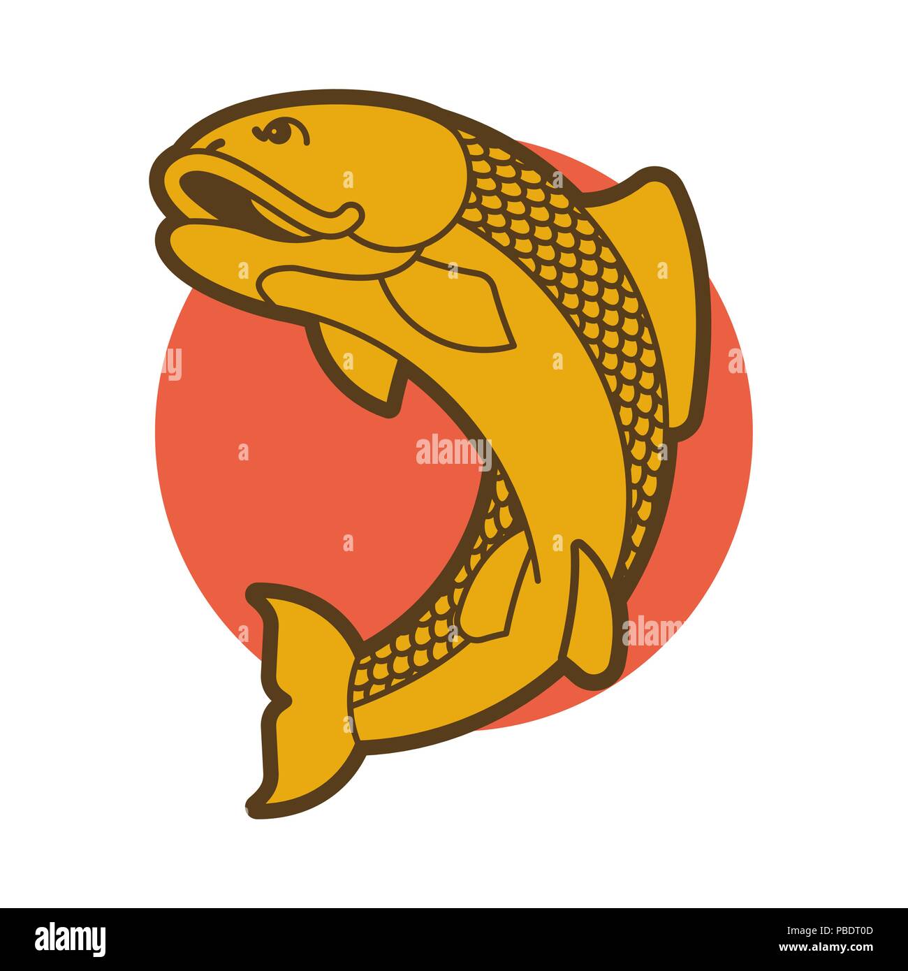 L'emblème du poisson. Club de pêche pêcheurs signe. Vector illustration Illustration de Vecteur