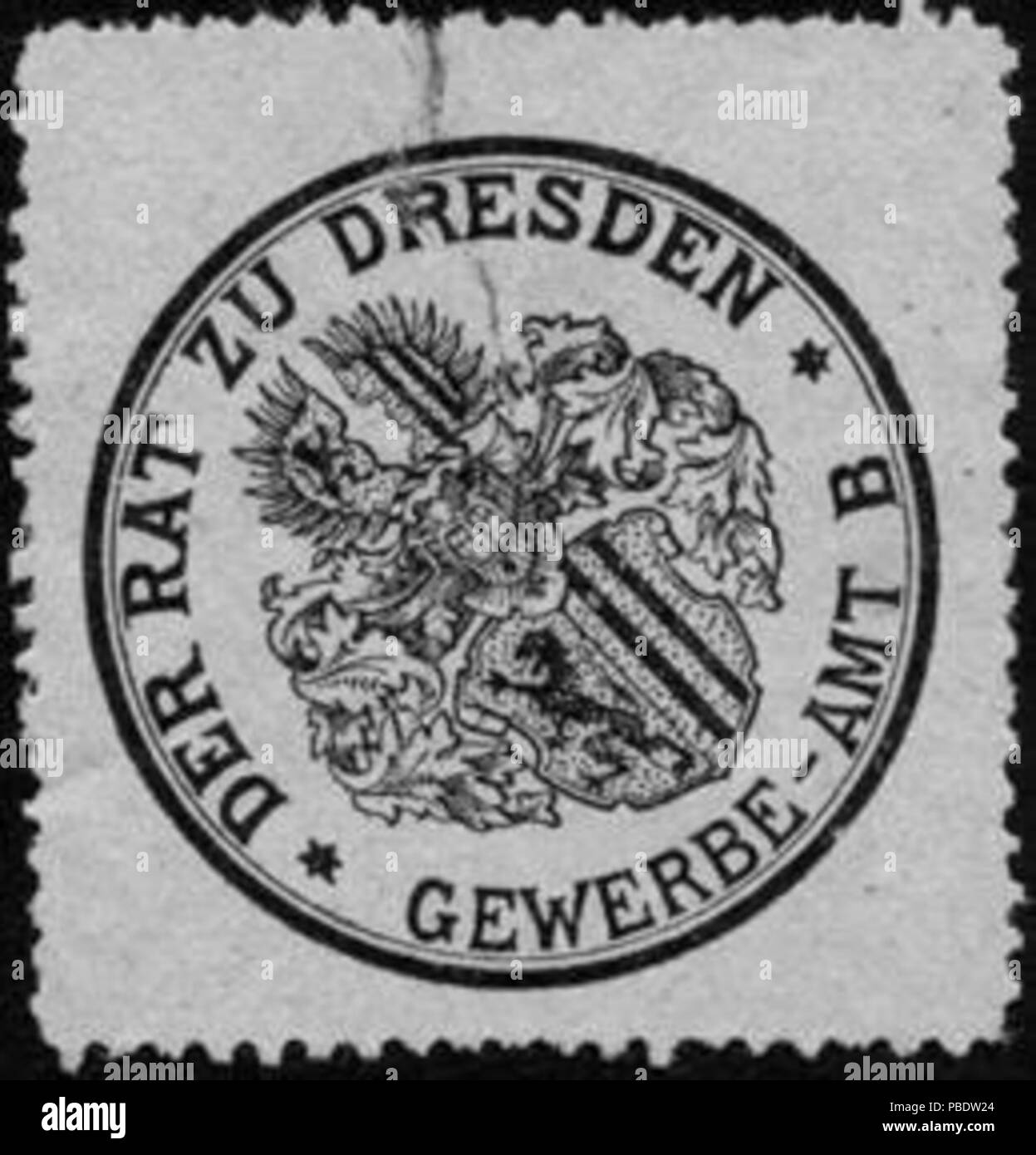 1342 Siegelmarke Der Rat zu Dresden - Gewerbe - AMT B W0228959 Banque D'Images