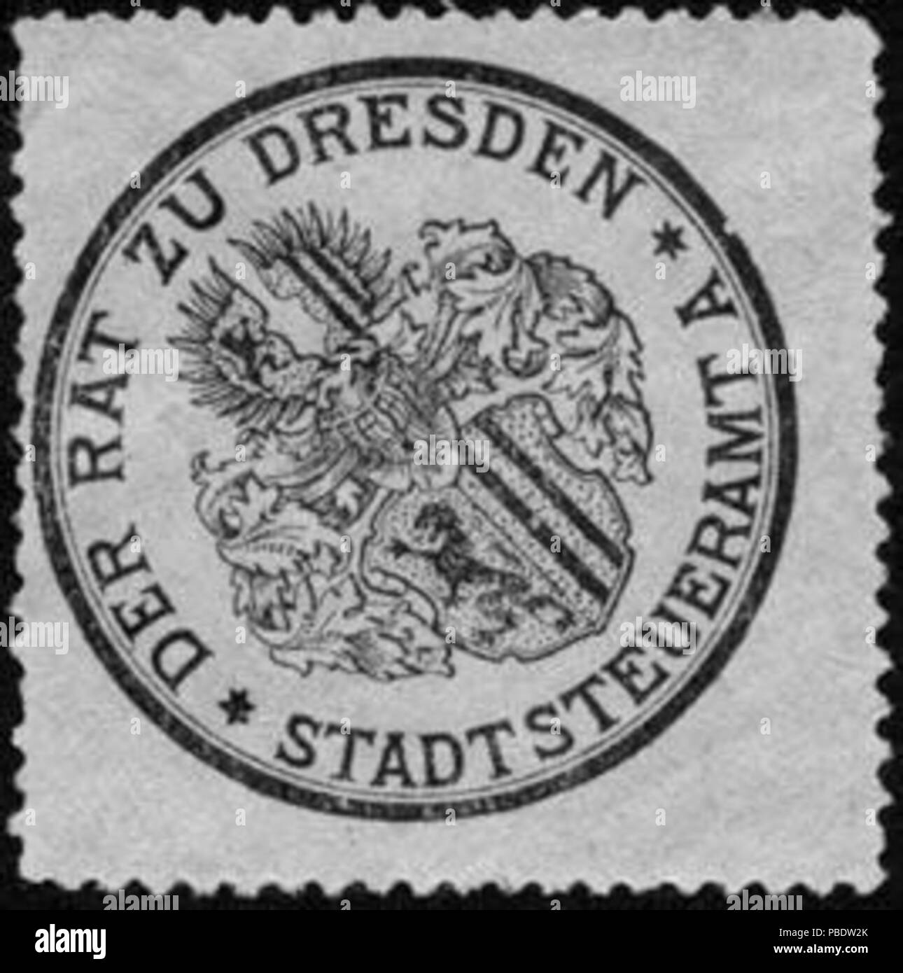 1342 Siegelmarke Der Rat zu Dresden - UN Stadtsteueramt W0228963 Banque D'Images