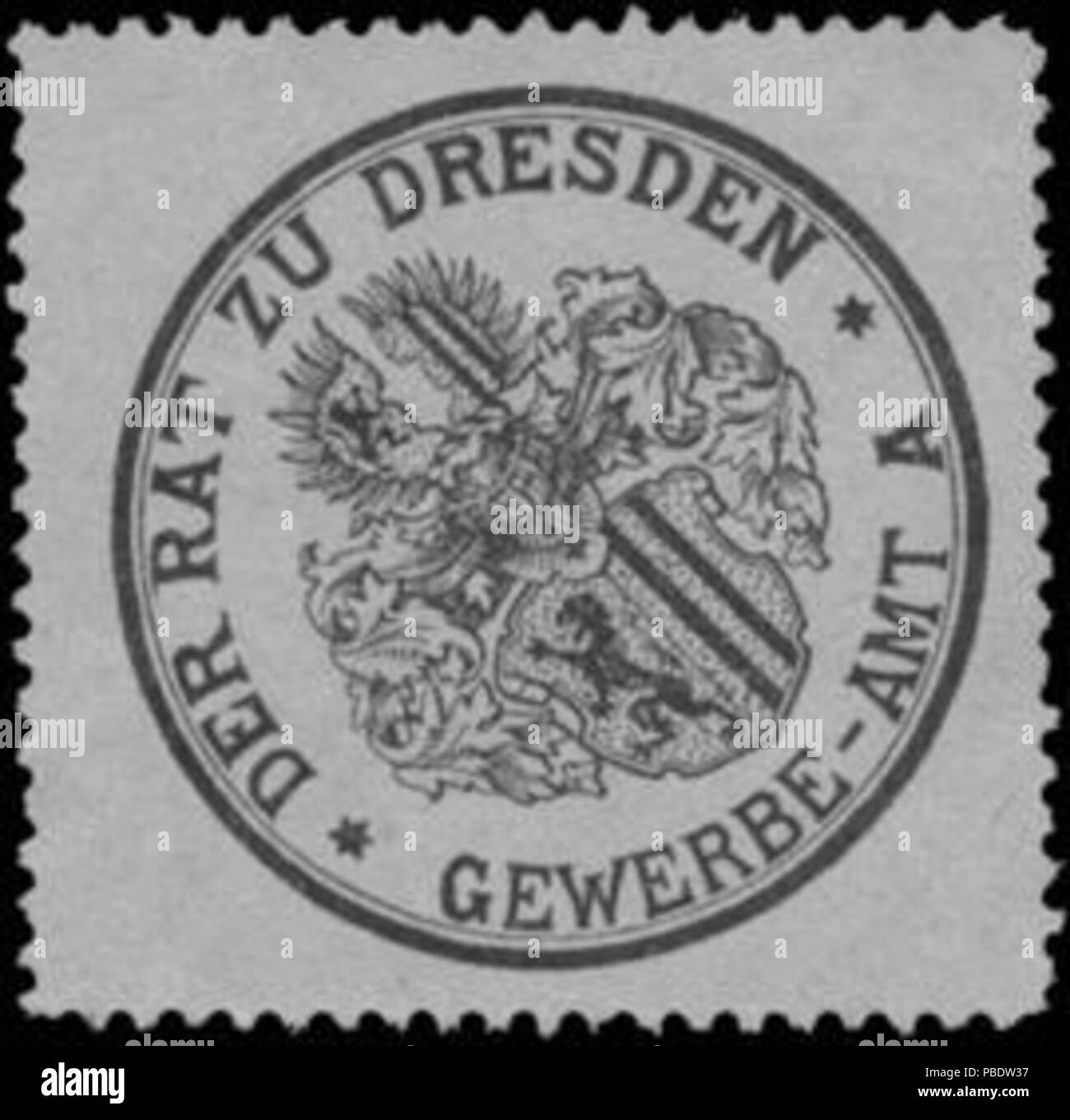 1342 Siegelmarke Gewerbe-Amt der zu Dresden A W0383388 Banque D'Images