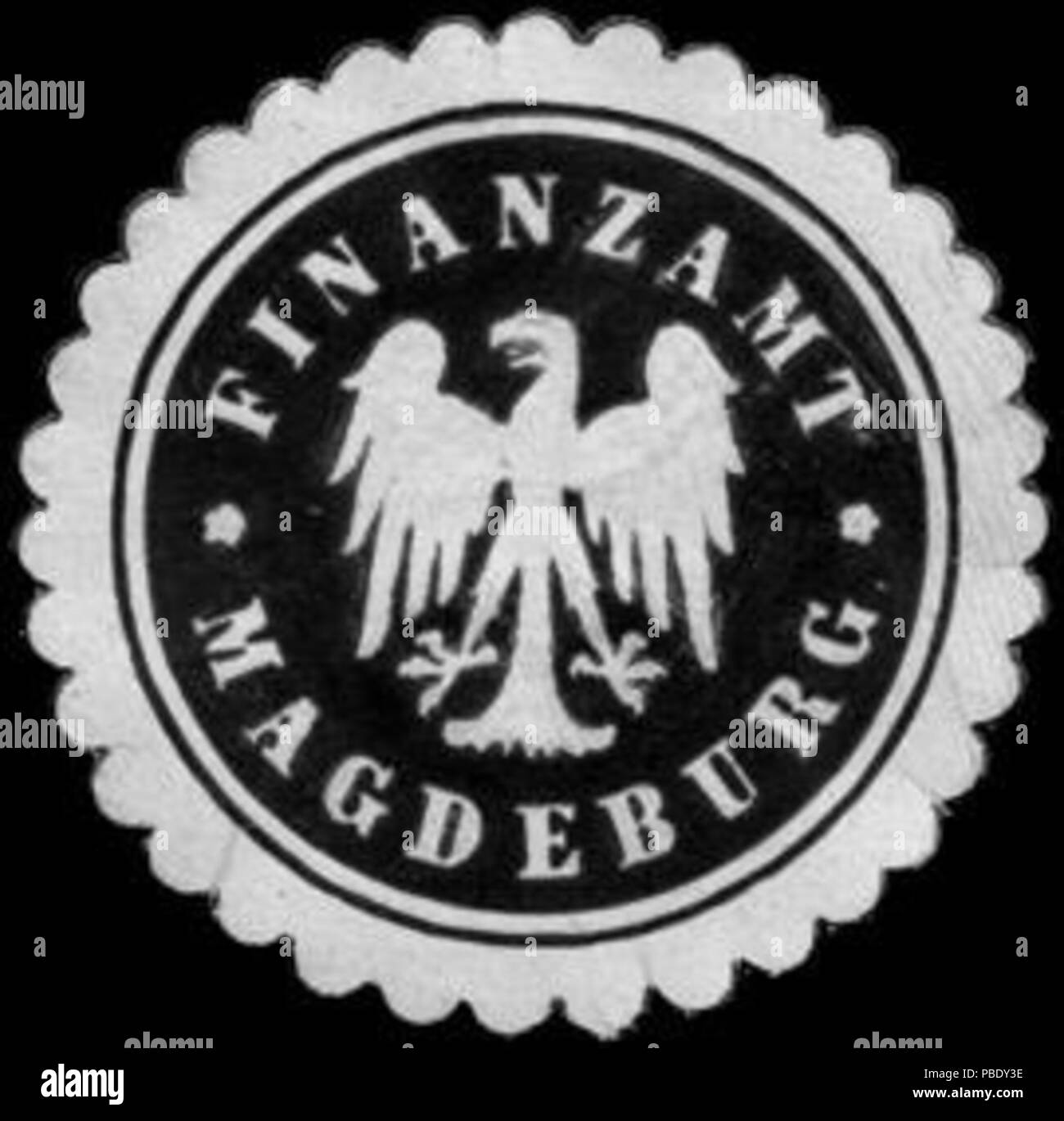 1355 Siegelmarke Finanzamt Magdeburg W0246253 Banque D'Images