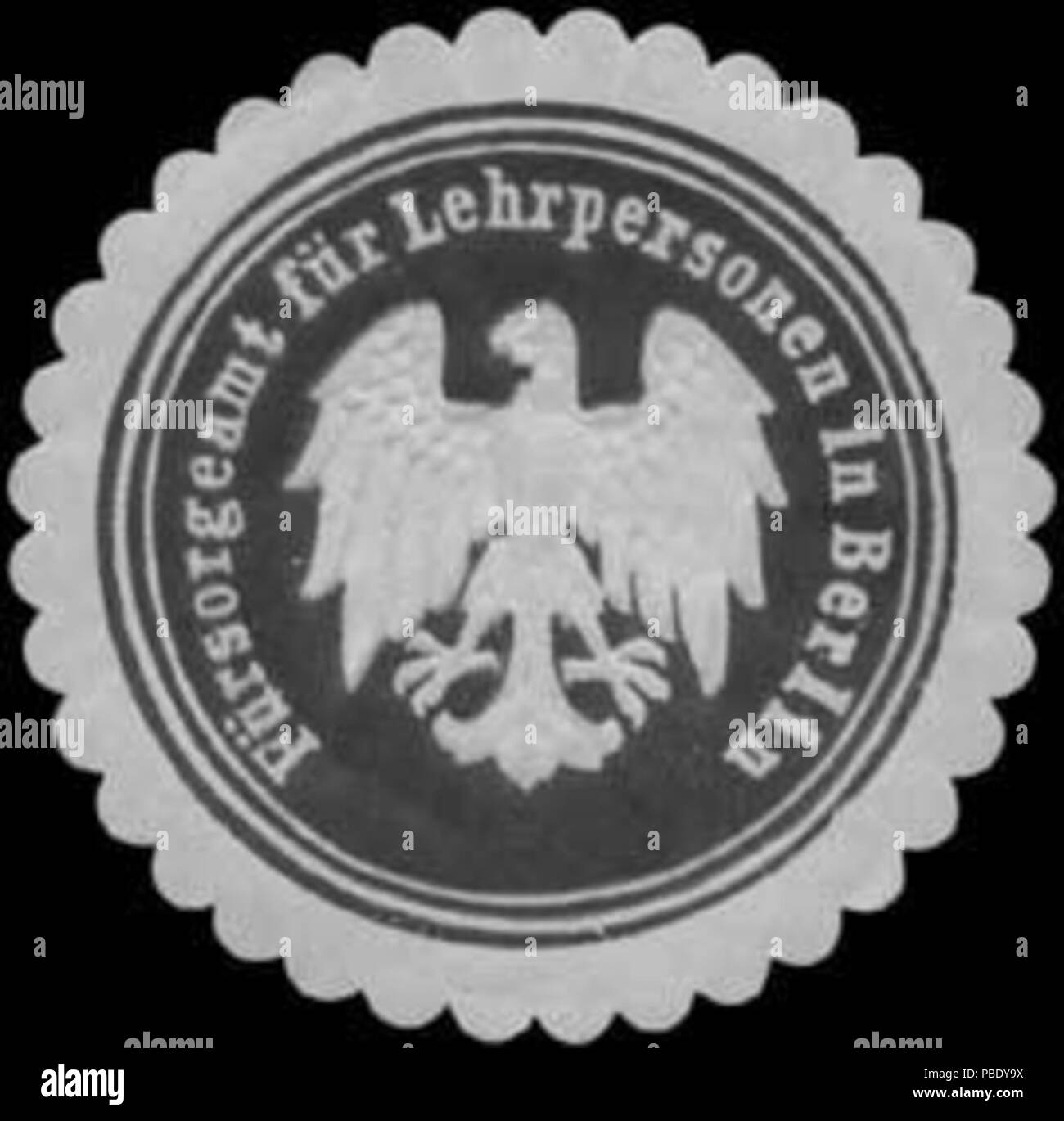 Briefverschlussmarke Haus aus Papier, welche seit ca. Von Behoerden Anwaelten, 1850, Notaren Firmen und zum verschliessen der Post verwendet wurde. 1356 Siegelmarke Fürsorgeamt für Lehrpersonal à Berlin W0385727 Banque D'Images