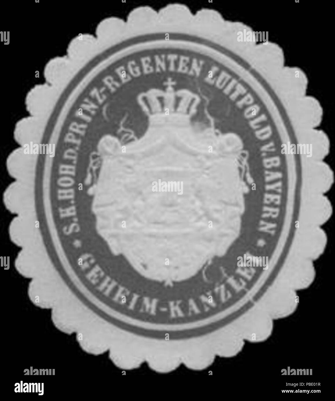 1359 Siegelmarke Geheim-Kanzlei Prinz-Regenten des seineurs K. Hoheit Luitpold von Bayern W0338899 Banque D'Images