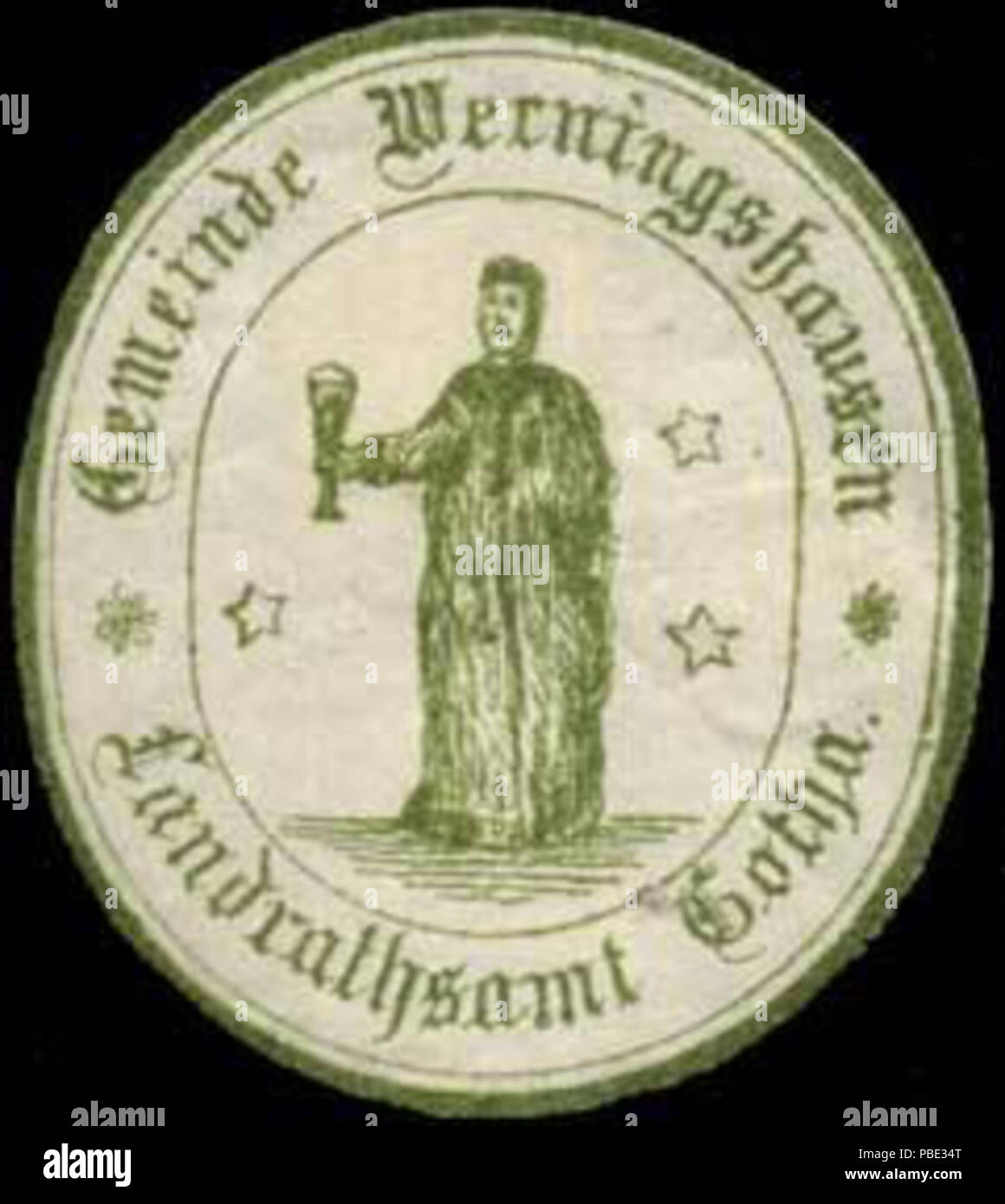 1379 Siegelmarke Landrathsamt Werningshausen Gemeinde - Gotha W0311074 Banque D'Images