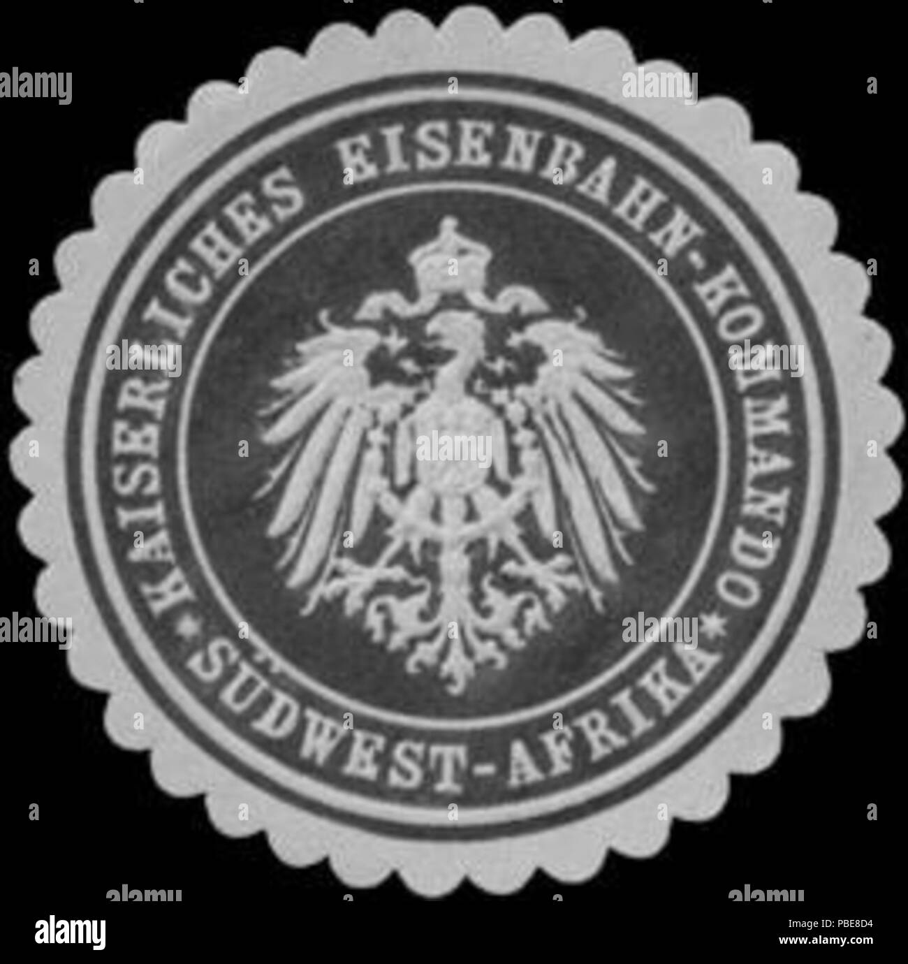 Briefverschlussmarke Haus aus Papier, welche seit ca. Von Behoerden Anwaelten, 1850, Notaren Firmen und zum verschliessen der Post verwendet wurde. 1406 Siegelmarke Eisenbahn-Kommando Südwest-Afrika W0320275 K. Banque D'Images