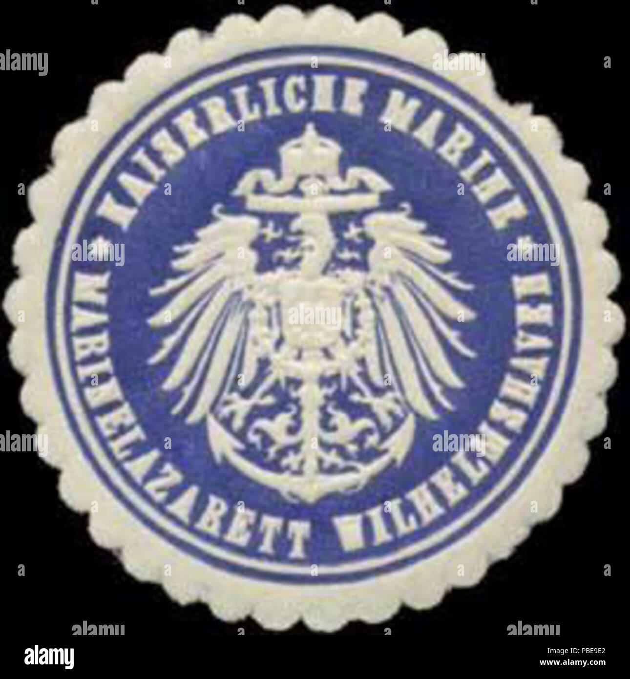 1412 Siegelmarke Marinelazarett Marine K. Wilhelmshaven W0364183 Banque D'Images