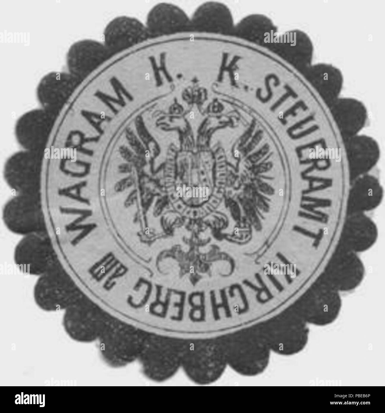 1421 Siegelmarke K.K. Steueramt Kirchberg am Wagram W0319727 Banque D'Images