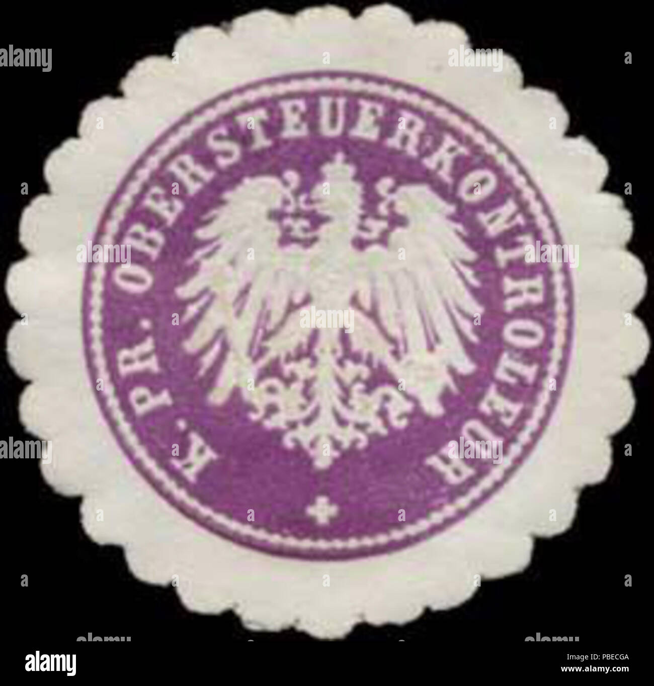 1429 Siegelmarke K.Pr. Obersteuerkontrolleur W0381127 Banque D'Images