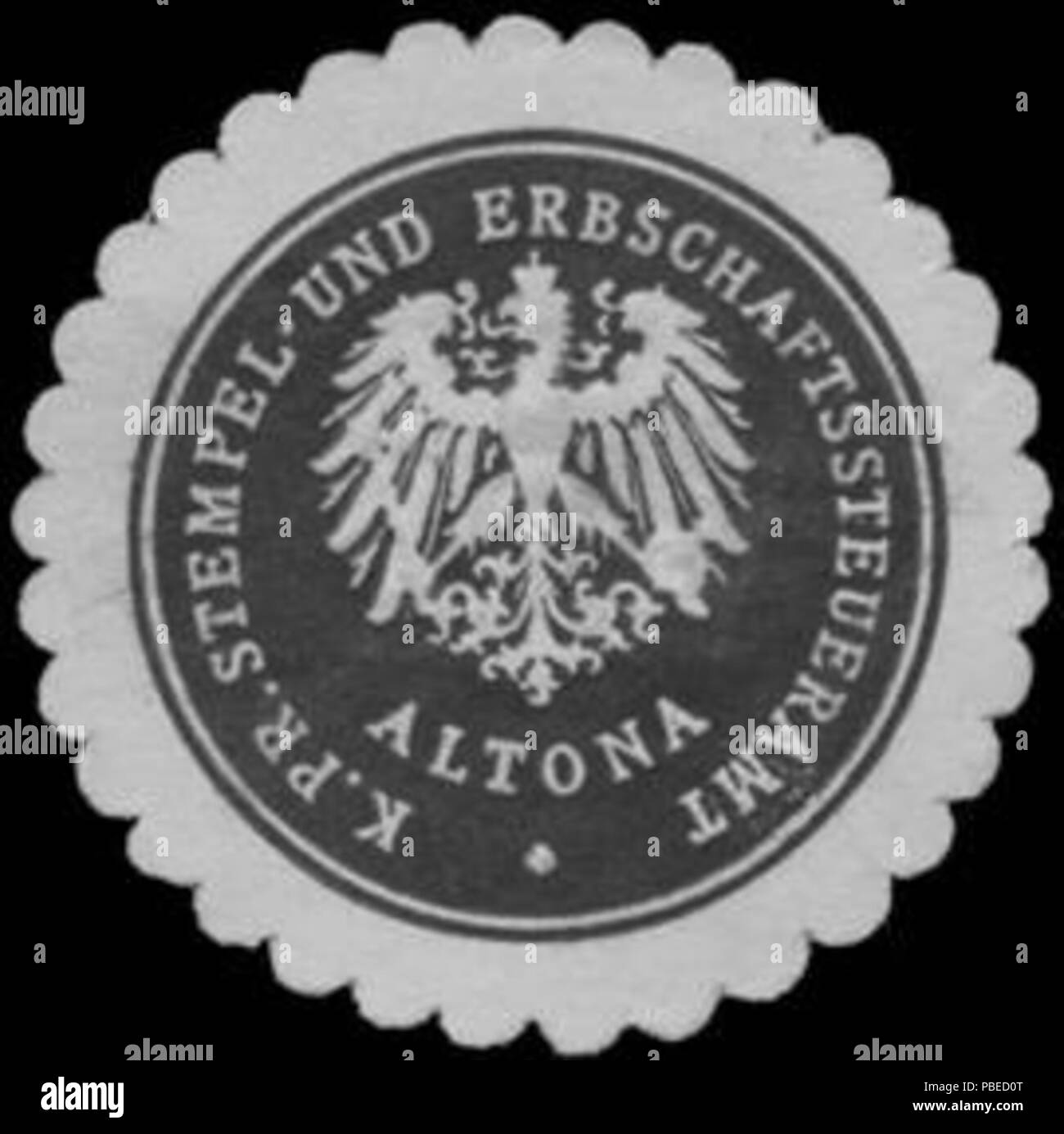 1430 Siegelmarke K.Pr. Erbschaftssteueramt- und Stempel Altona W0343742 Banque D'Images