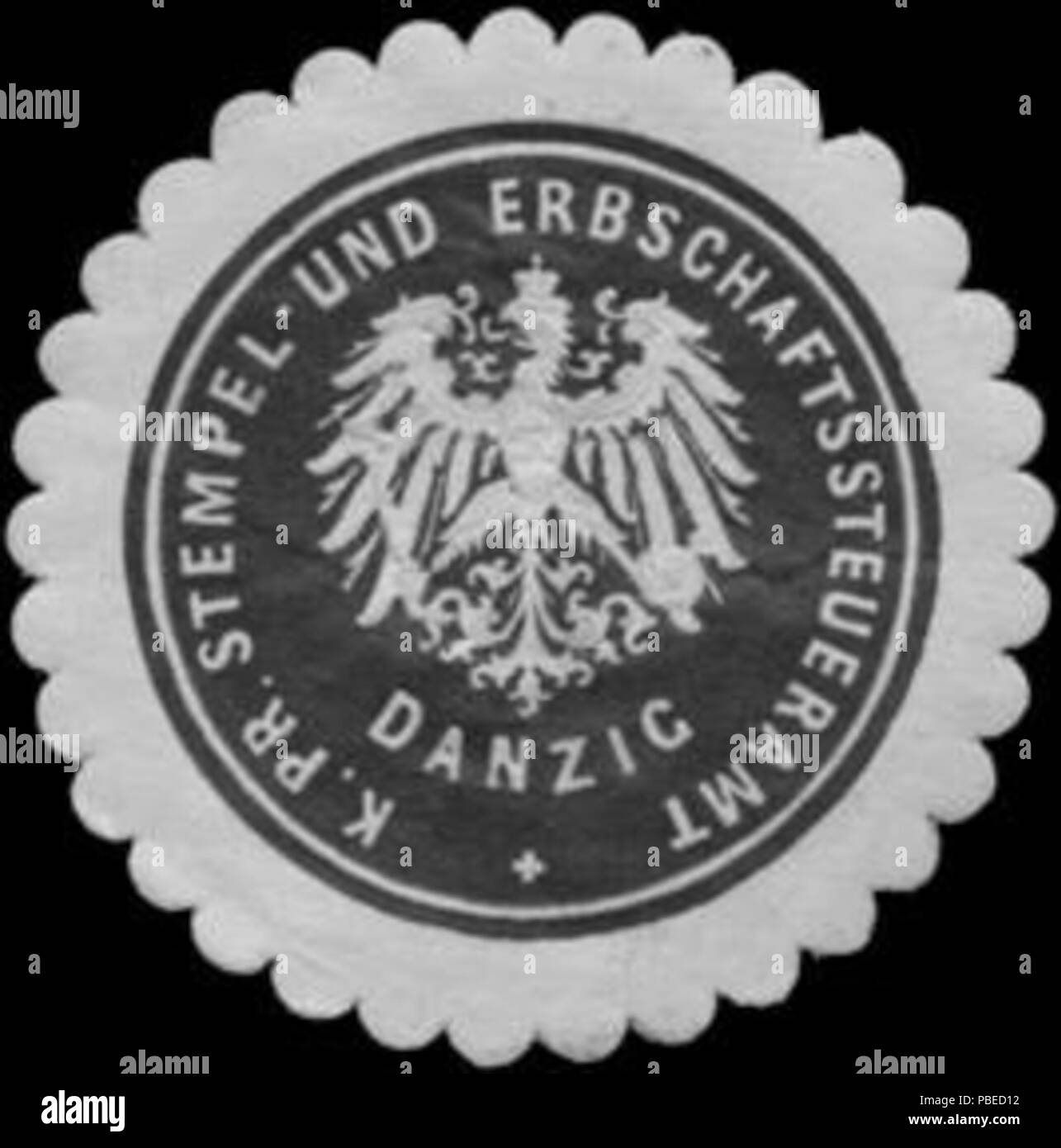 1430 Siegelmarke K.Pr. Erbschaftssteueramt- und Stempel Danzig W0343955 Banque D'Images