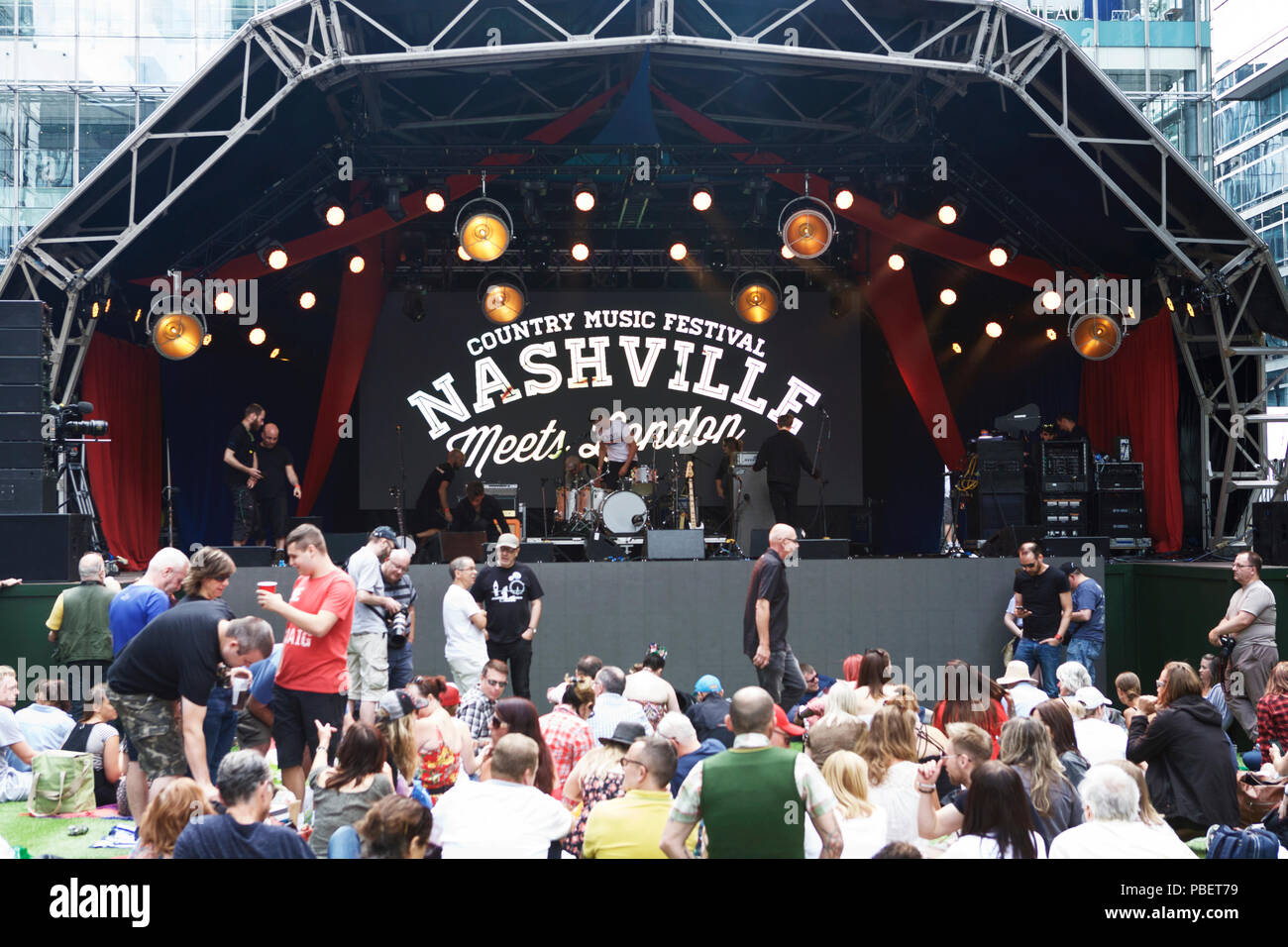 Londres, 28 juillet, 2018. Un festival de musique country - Nashville répond à Londres - sur les 28 et 29 juillet à Canary Wharf. Banque D'Images