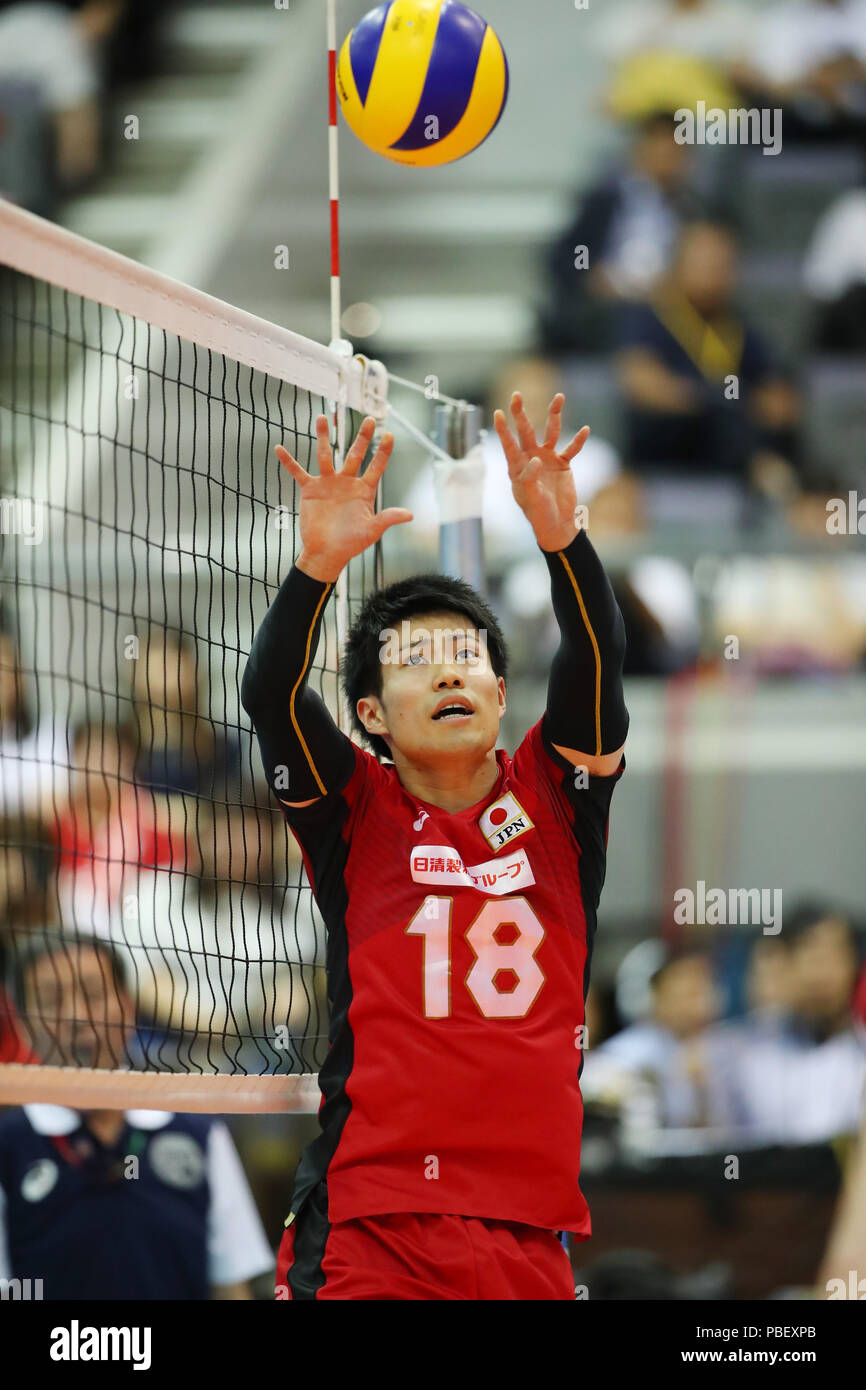 Arène de Funabashi, Chiba, Japon. 28 juillet, 2018. Masahiro Sekita (JPN), le 28 juillet 2018 - Volley-ball : match amical entre le Japon 3-0 Corée du Sud, à l'Aréna de Funabashi, Chiba, Japon. Credit : YUTAKA/AFLO SPORT/Alamy Live News Banque D'Images