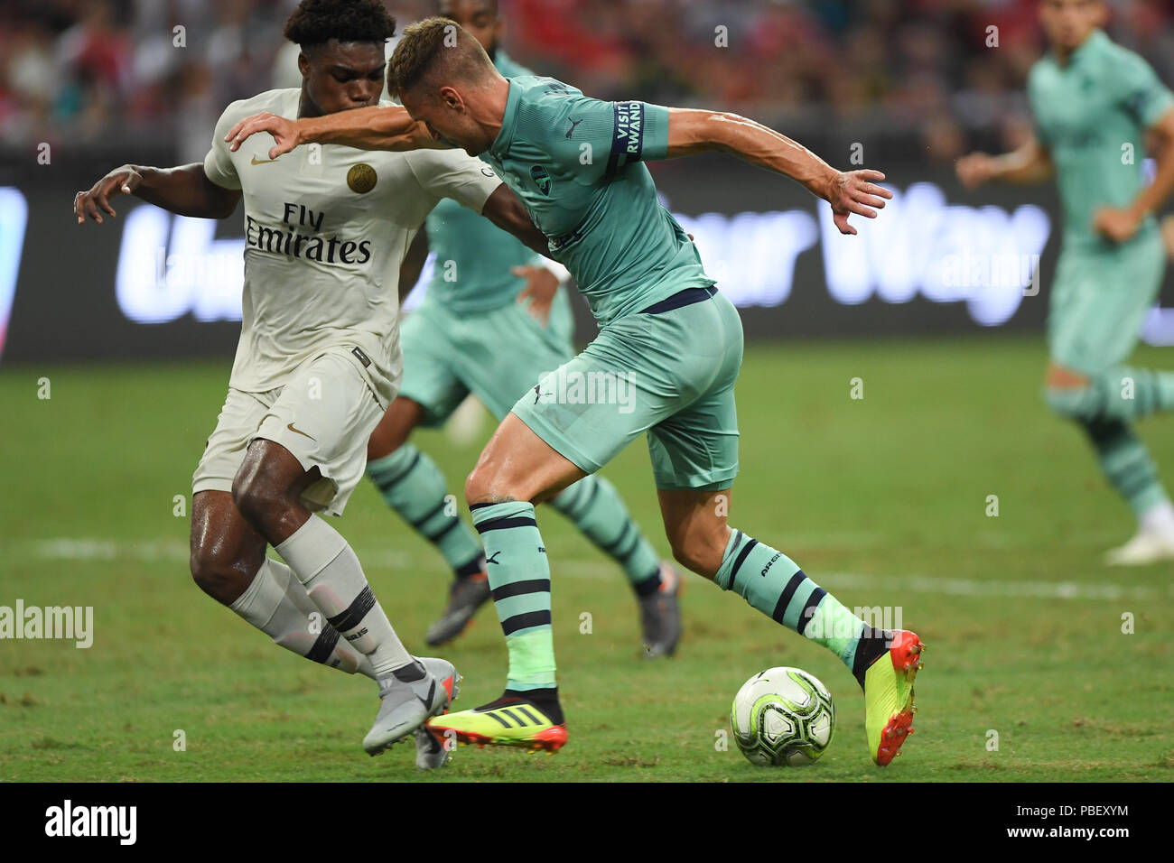 Aaron Ramsey (Arsenal), Jul 28, 2018 - en action lors de la Coupe des Champions 2018 International Singapour Arsenal vs Paris Saint-Germain Crédit : Haruhiko Otsuka/AFLO/Alamy Live News Banque D'Images