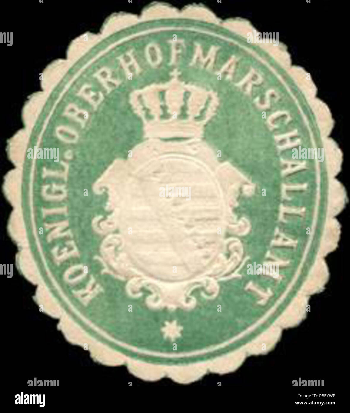 1443 Siegelmarke Oberhofmarschallamt Koenigliche W0205347 Banque D'Images