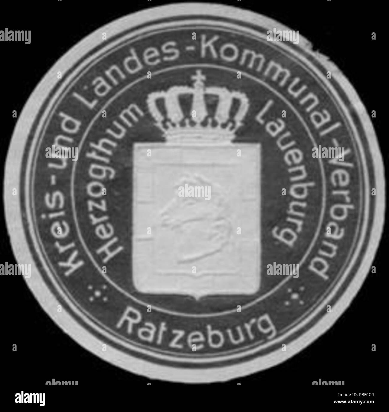 1445 Siegelmarke Landes-Kommunal- und Kreis-Verband Ratzeburg Herzogthum Lauenburg W0361806 Banque D'Images