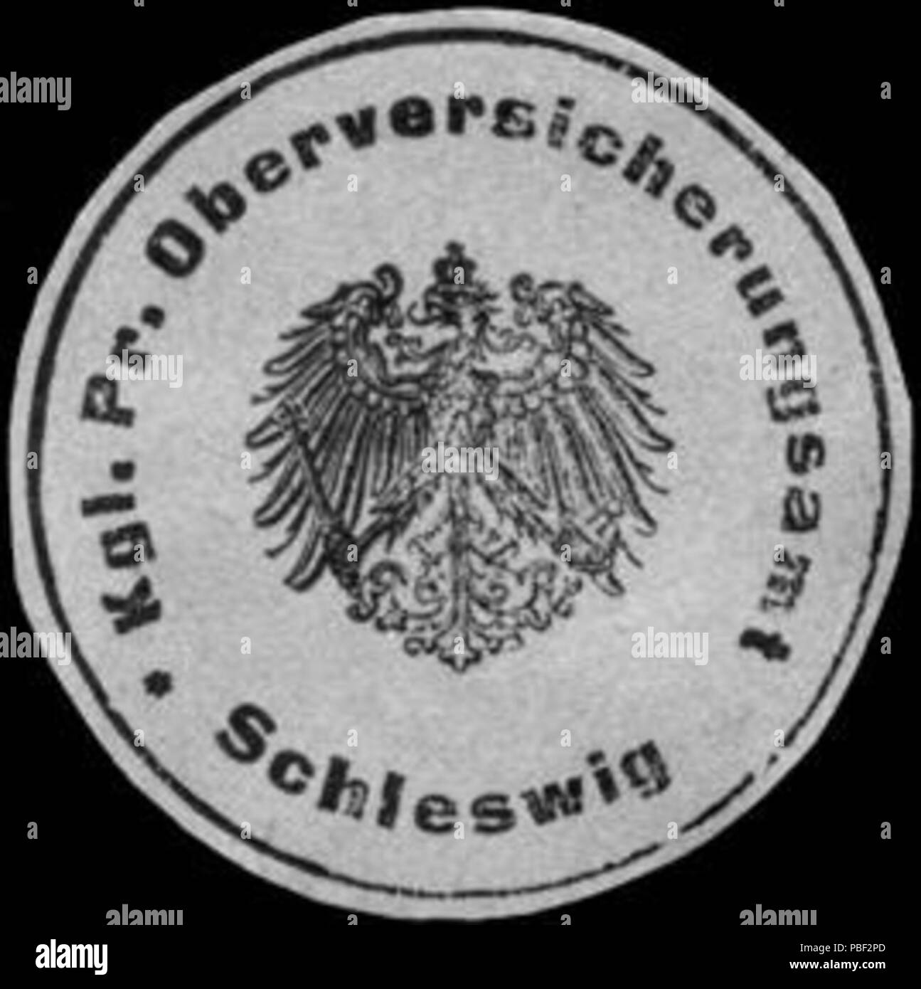 Briefverschlussmarke Haus aus Papier, welche seit ca. Von Behoerden Anwaelten, 1850, Notaren Firmen und zum verschliessen der Post verwendet wurde. 1459 Oberversicherungsamt Siegelmarke Königlich Preussisches - Schleswig W0221572 Banque D'Images