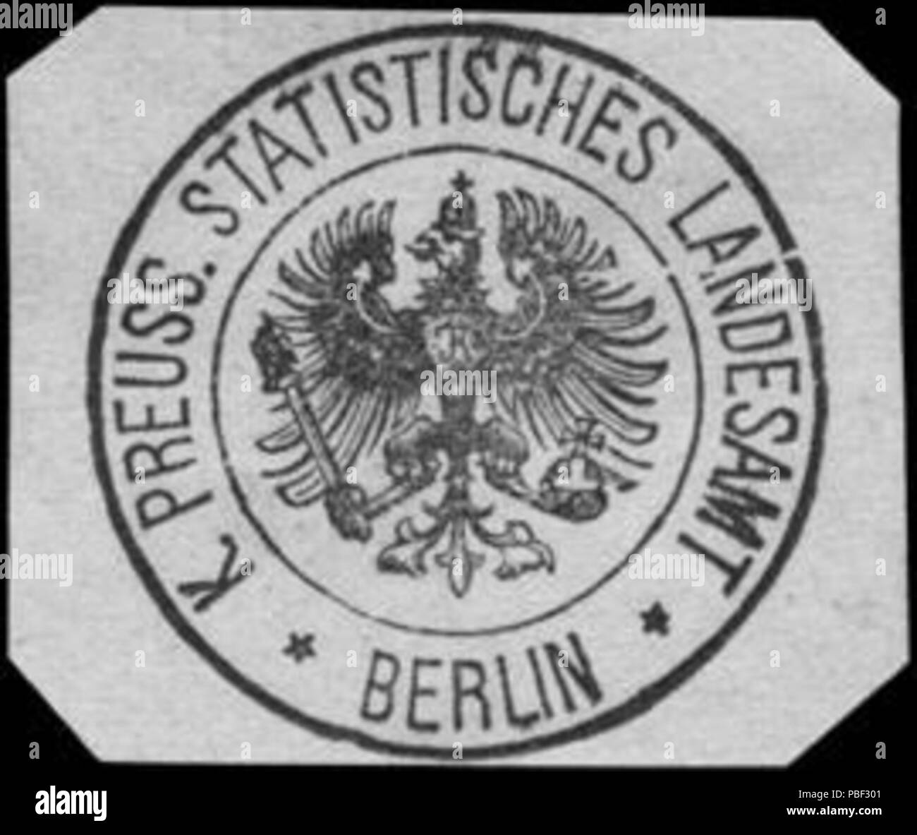 Briefverschlussmarke Haus aus Papier, welche seit ca. Von Behoerden Anwaelten, 1850, Notaren Firmen und zum verschliessen der Post verwendet wurde. 1460 Siegelmarke Königlich Preussisches Statistisches Landesamt Berlin - W0233782 Banque D'Images