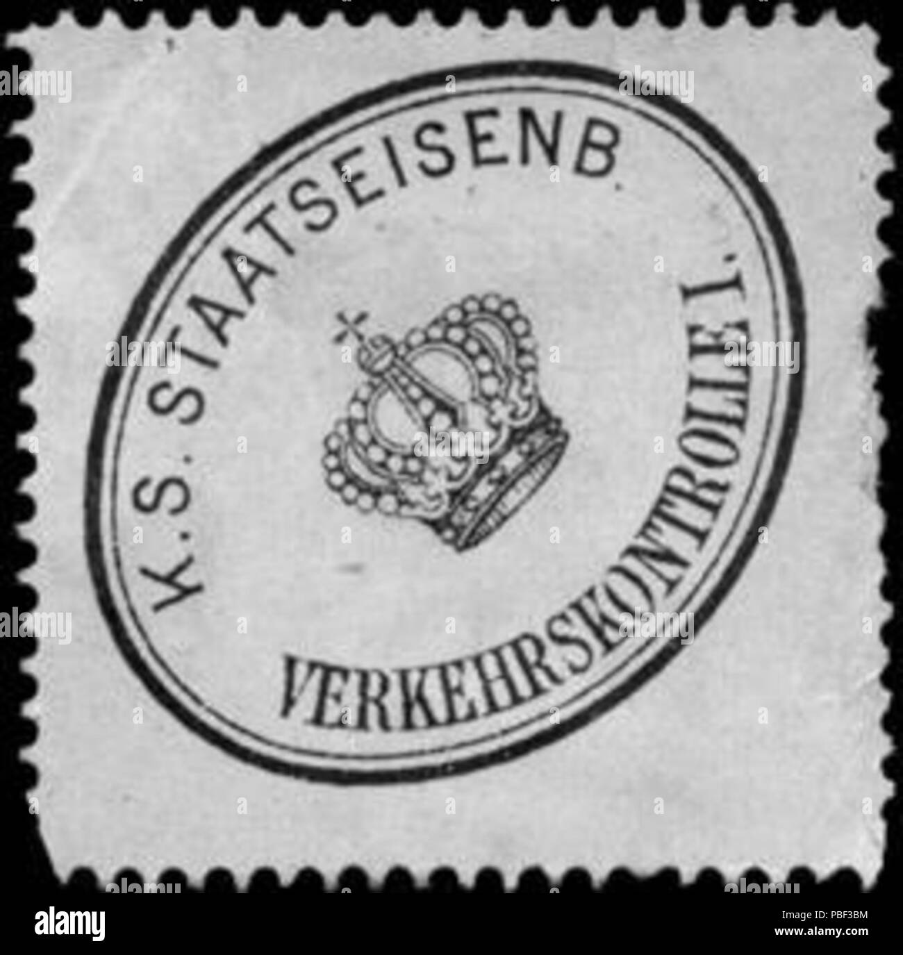 Briefverschlussmarke Haus aus Papier, welche seit ca. Von Behoerden Anwaelten, 1850, Notaren Firmen und zum verschliessen der Post verwendet wurde. 1462 Siegelmarke Königlich Sächsische Staatseisenbahn Verkehrskontrolle - I. W0212954 Banque D'Images