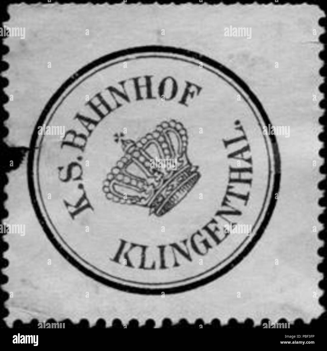Briefverschlussmarke Haus aus Papier, welche seit ca. Von Behoerden Anwaelten, 1850, Notaren Firmen und zum verschliessen der Post verwendet wurde. 1463 Siegelmarke Königlich Sächsischer Bahnhof Klingenthal W0205530 Banque D'Images