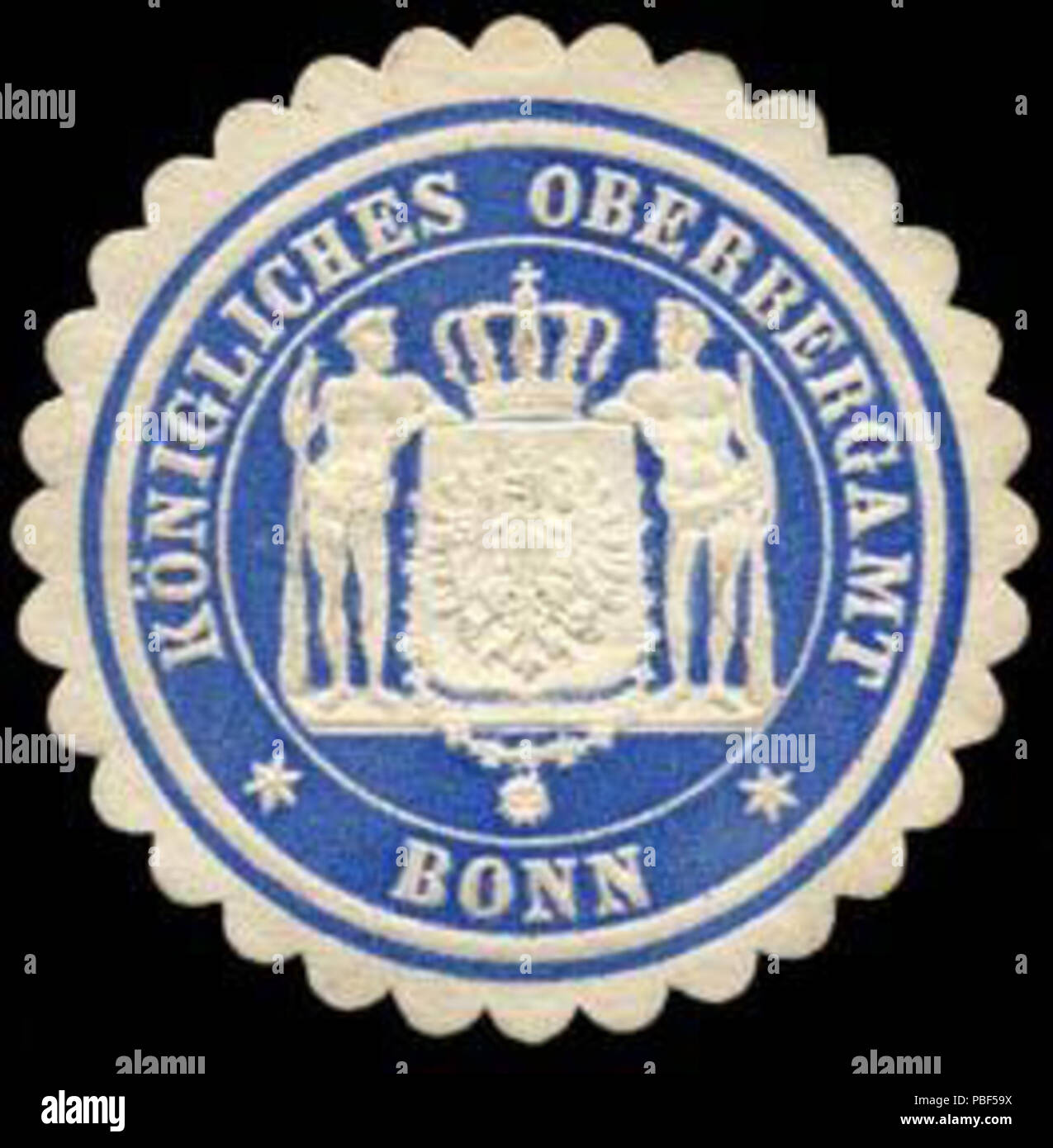 Briefverschlussmarke Haus aus Papier, welche seit ca. Von Behoerden Anwaelten, 1850, Notaren Firmen und zum verschliessen der Post verwendet wurde. 1473 Siegelmarke Oberbergamt-Bonn Königliches W0235882 Banque D'Images