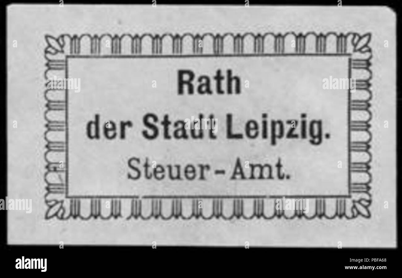 1499 Siegelmarke Rath der Stadt Leipzig - Steuer - AMT W0218084 Banque D'Images