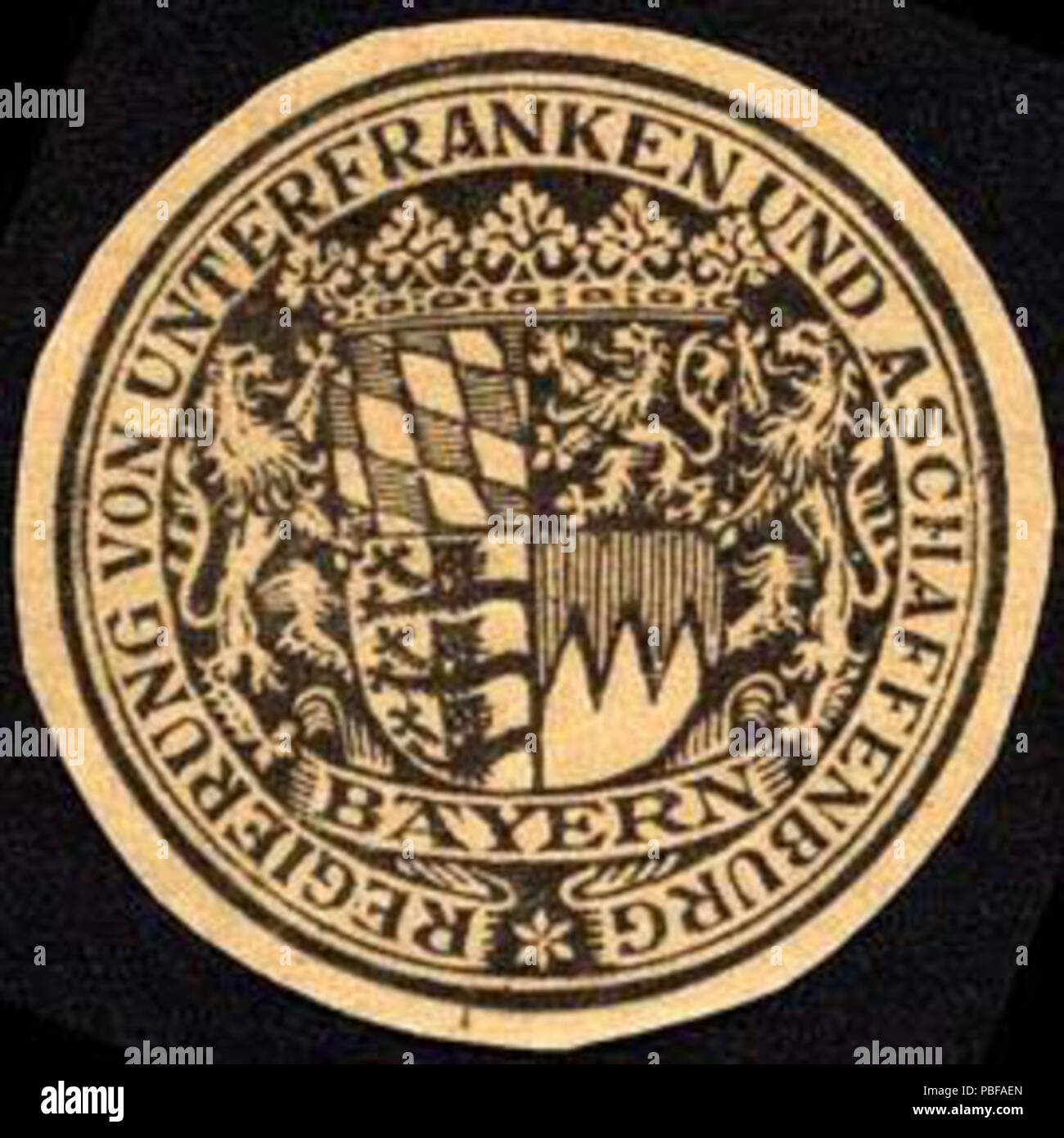 1500 Siegelmarke Geographie von Unterfranken und Aschaffenburg - Bayern W0227854 Banque D'Images