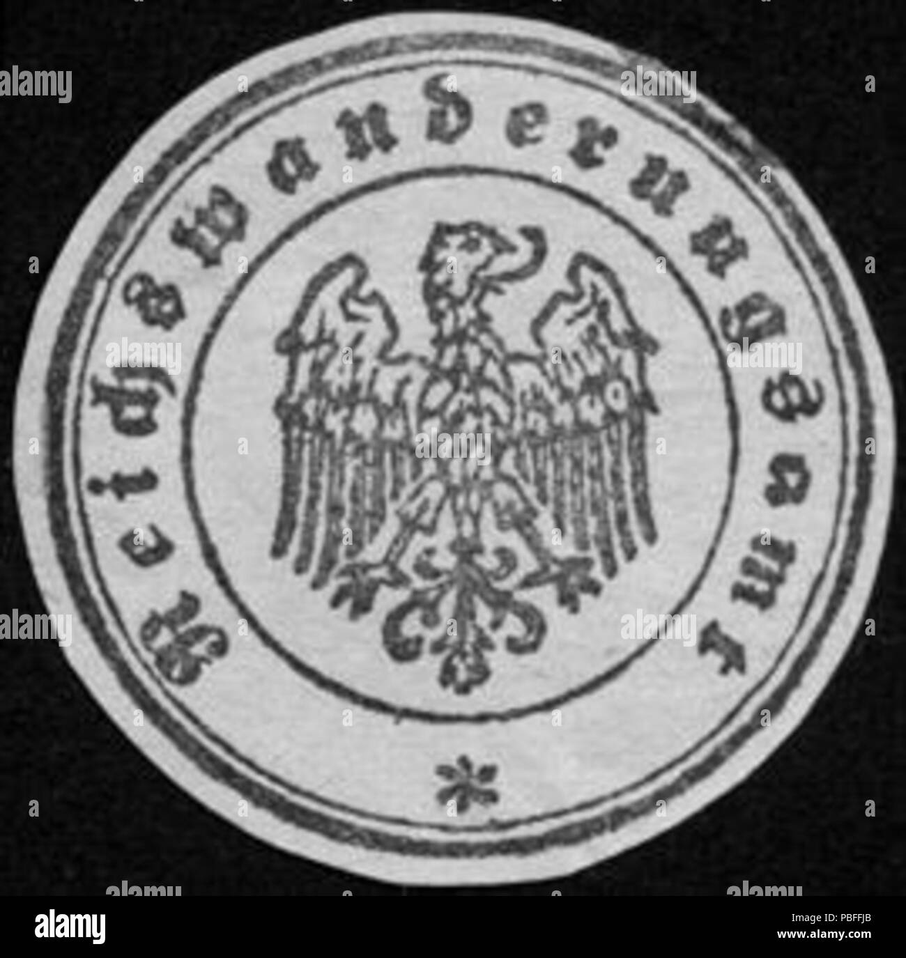 1502 Siegelmarke Reichswanderungsamt W0227901 Banque D'Images