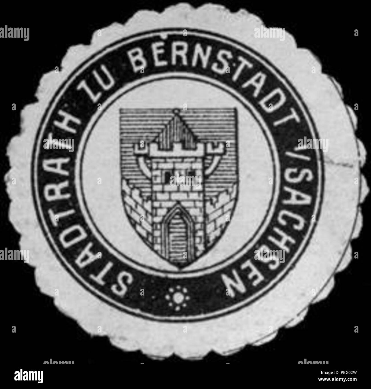 1527 Siegelmarke Stadtrath zu Bernstadt en Sachsen W0220476 Banque D'Images